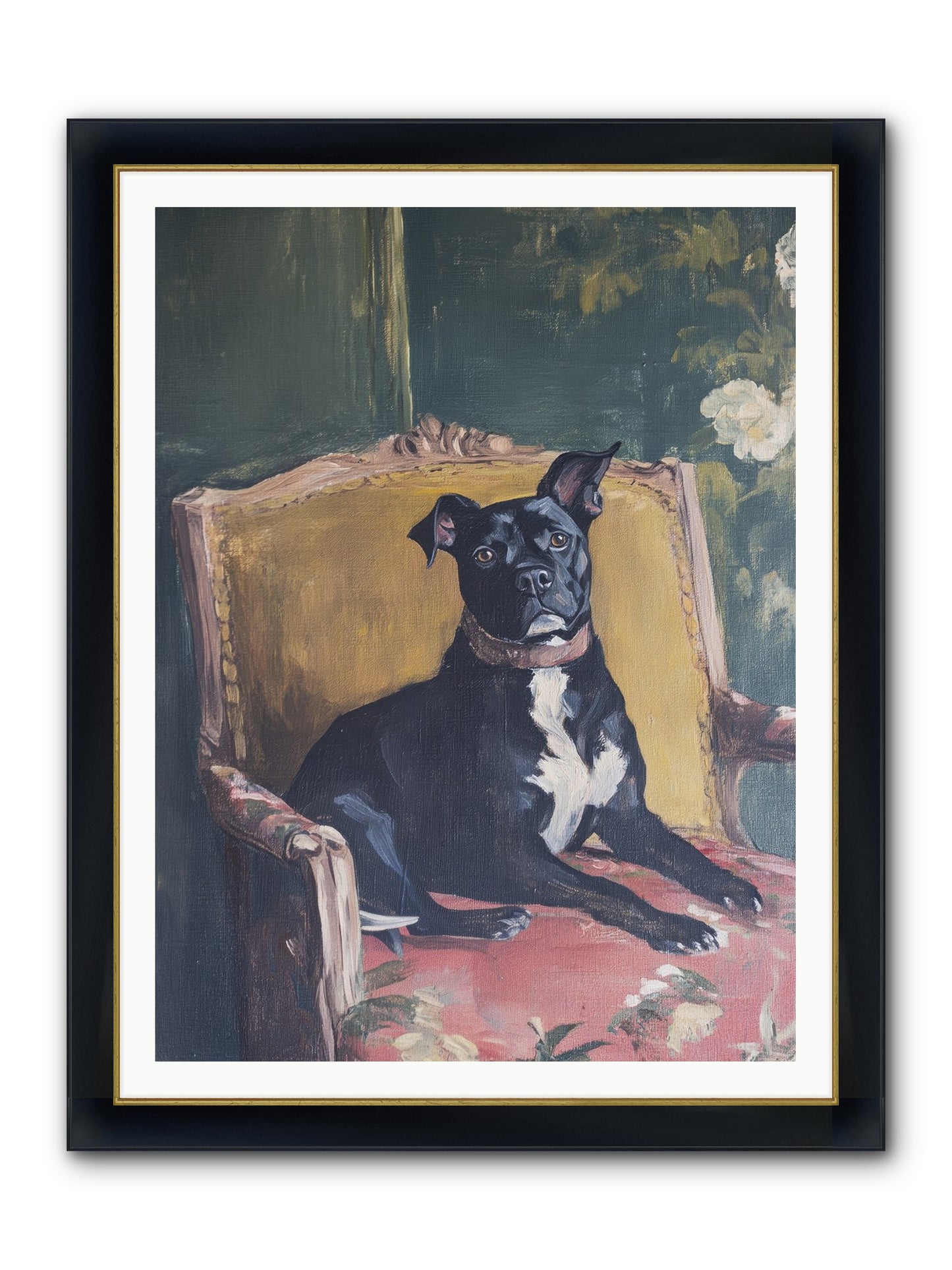 Veranda Velvet Framed Print - Wide Black w/Gold 36x48