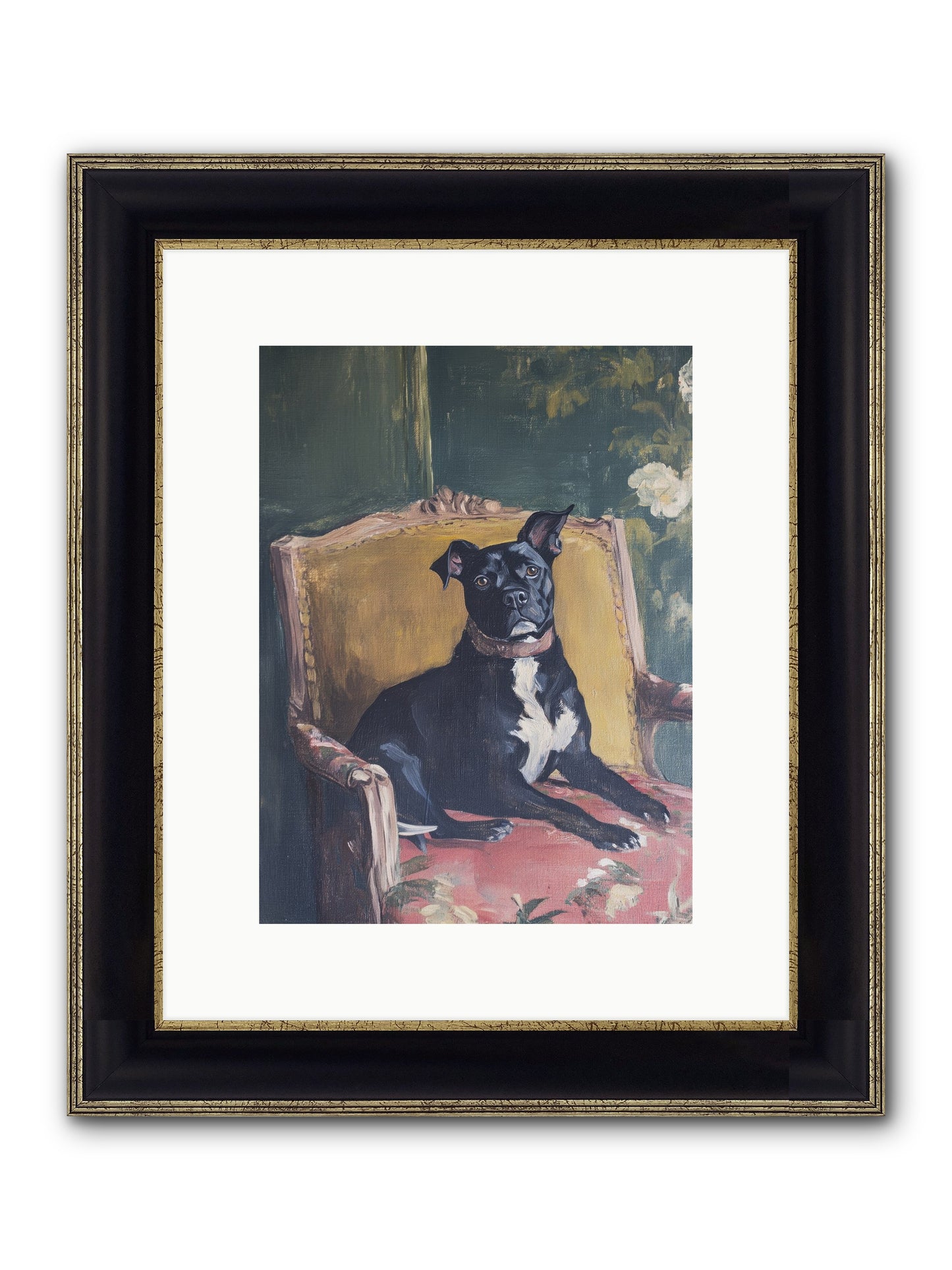 Veranda Velvet Framed Print - Black & Gold 9x12