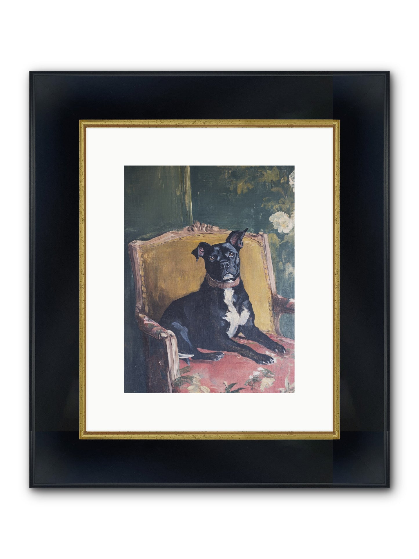 Veranda Velvet Framed Print - Wide Black w/Gold 9x12