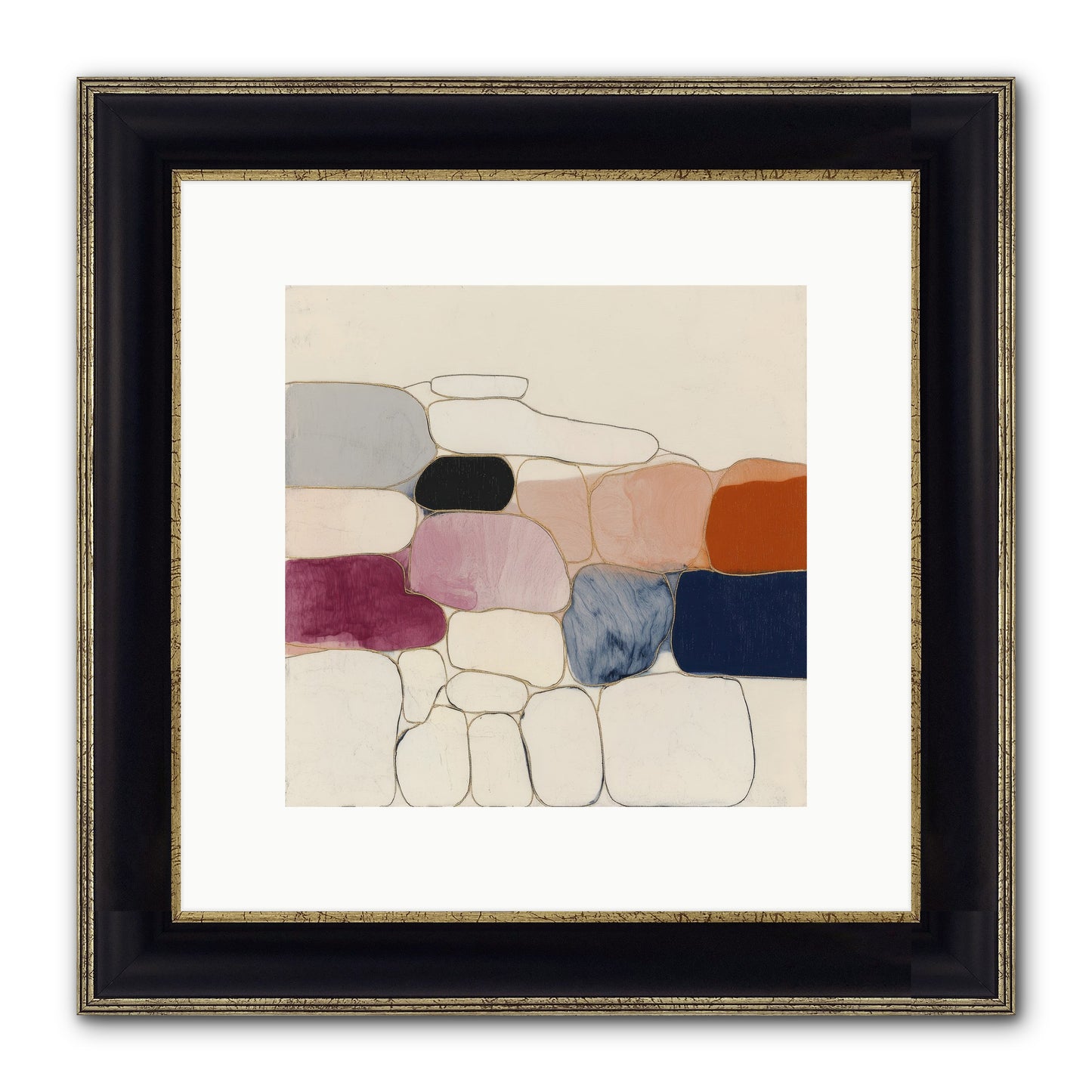 Verdancy No.2 Framed Print - Black & Gold 10x10