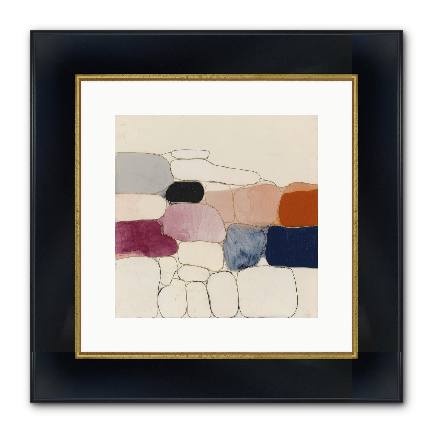 Verdancy No.2 Framed Print - Wide Black w/Gold 12x12