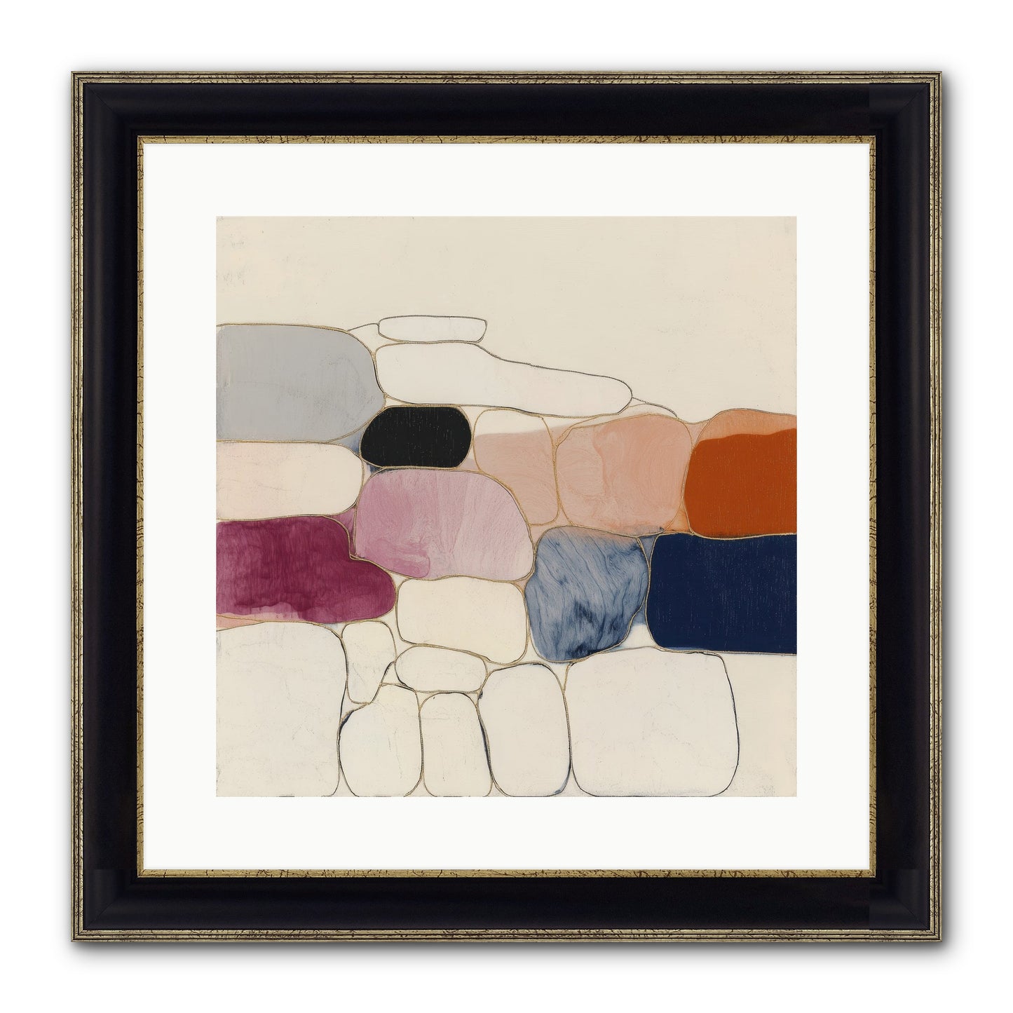 Verdancy No.2 Framed Print - Black & Gold 16x16
