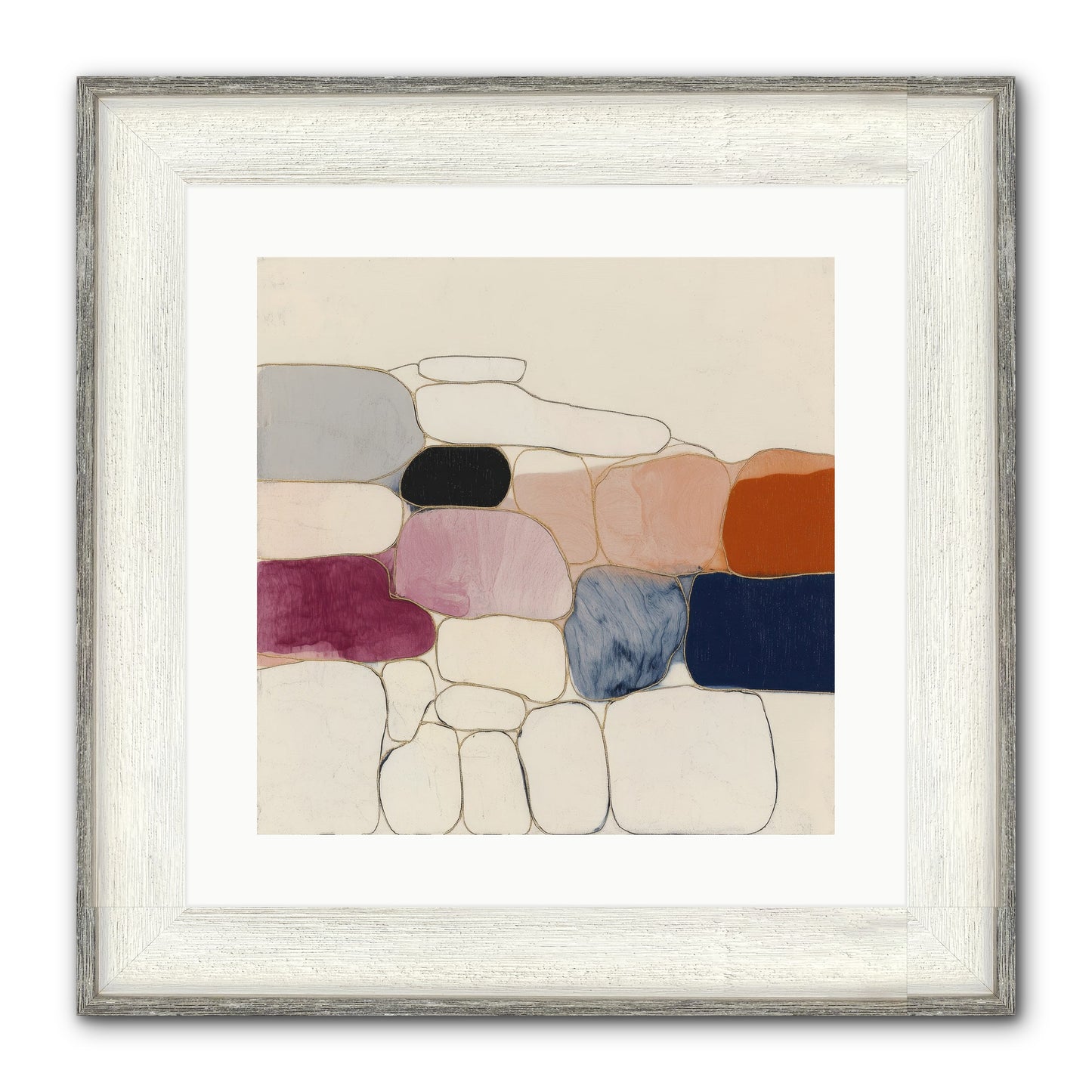 Verdancy No.2 Framed Print - Driftwood White 16x16