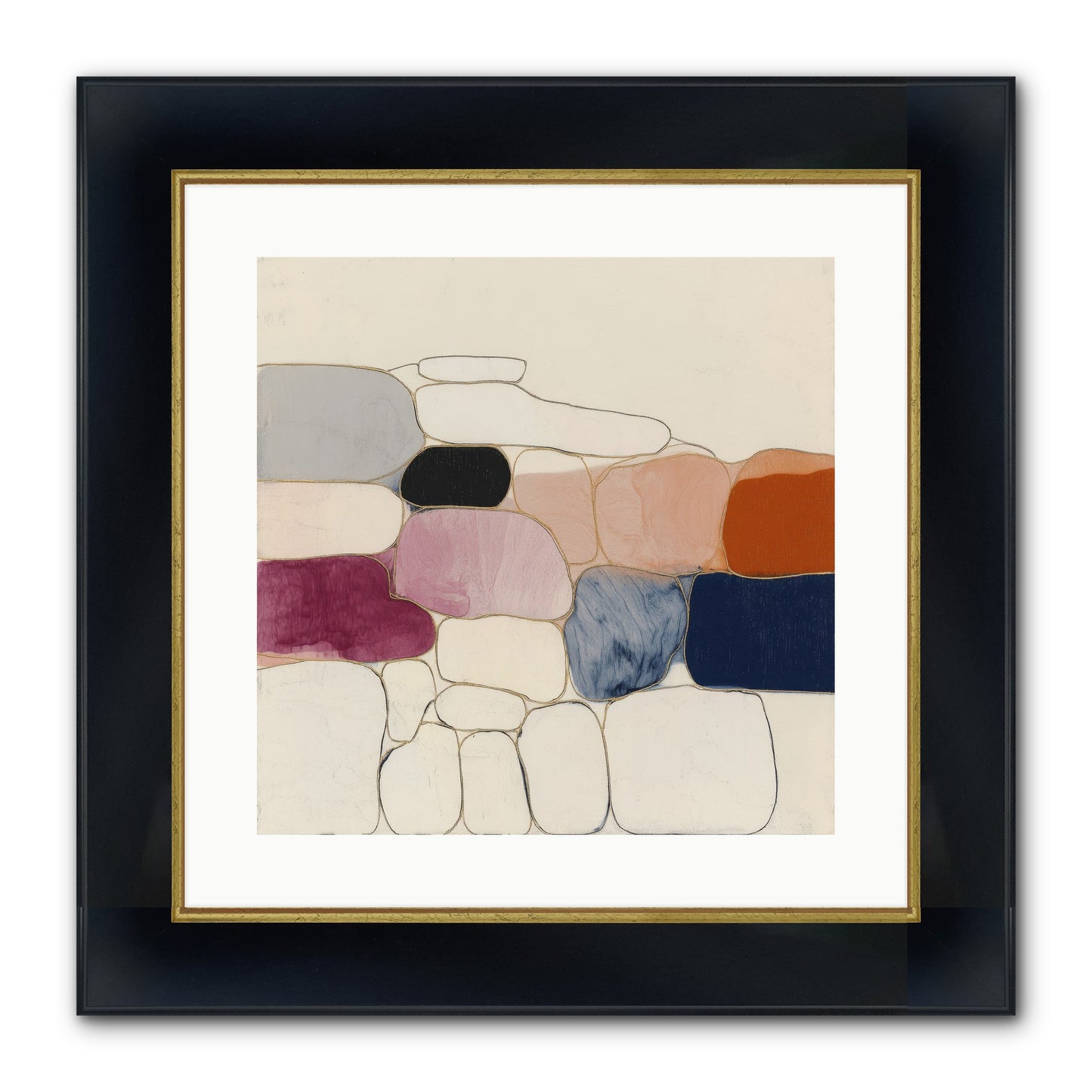 Verdancy No.2 Framed Print - Wide Black w/Gold 16x16