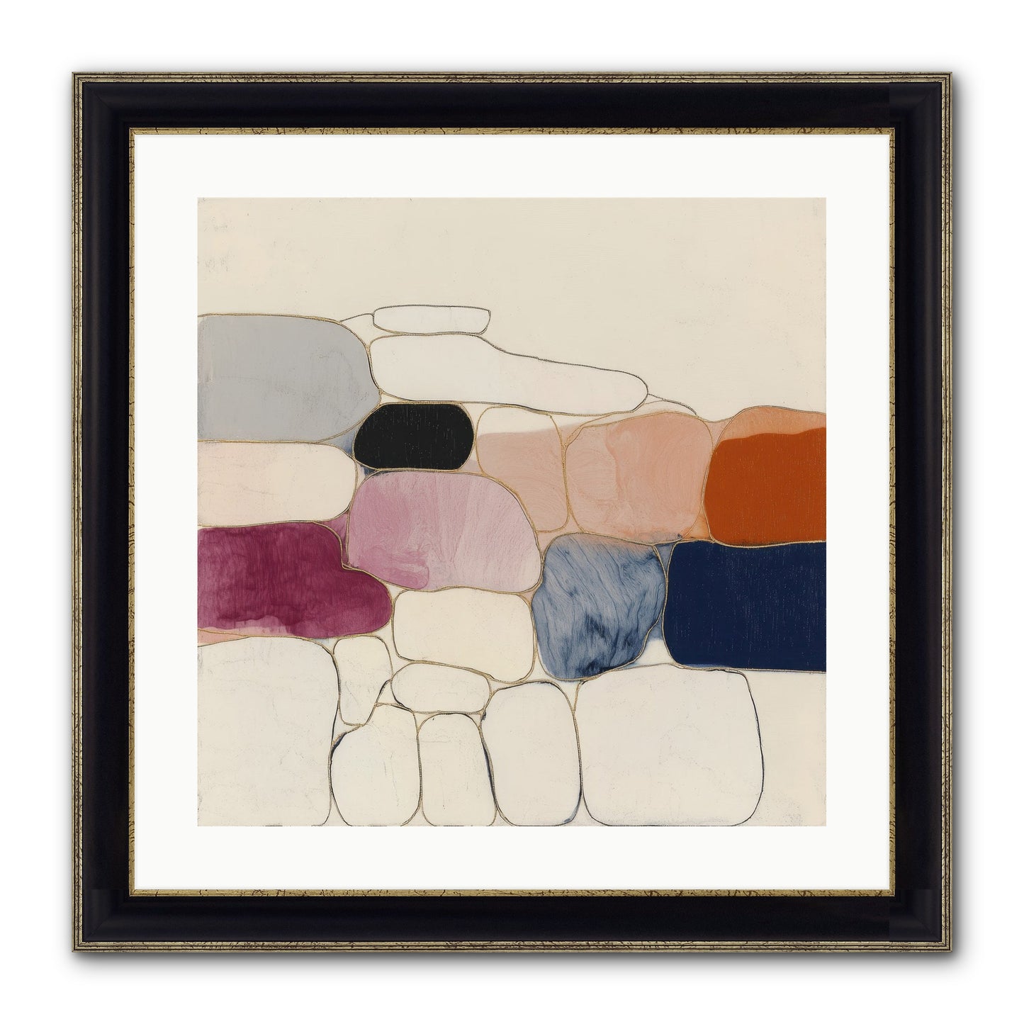 Verdancy No.2 Framed Print - Black & Gold 20x20