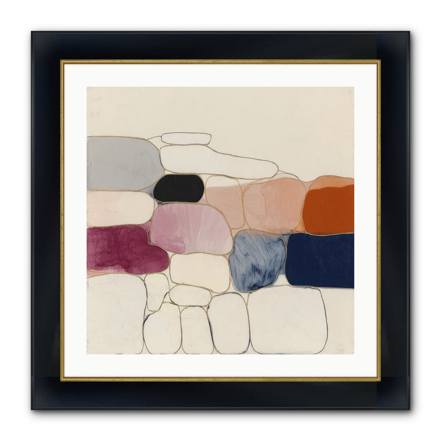Verdancy No.2 Framed Print - Wide Black w/Gold 24x24