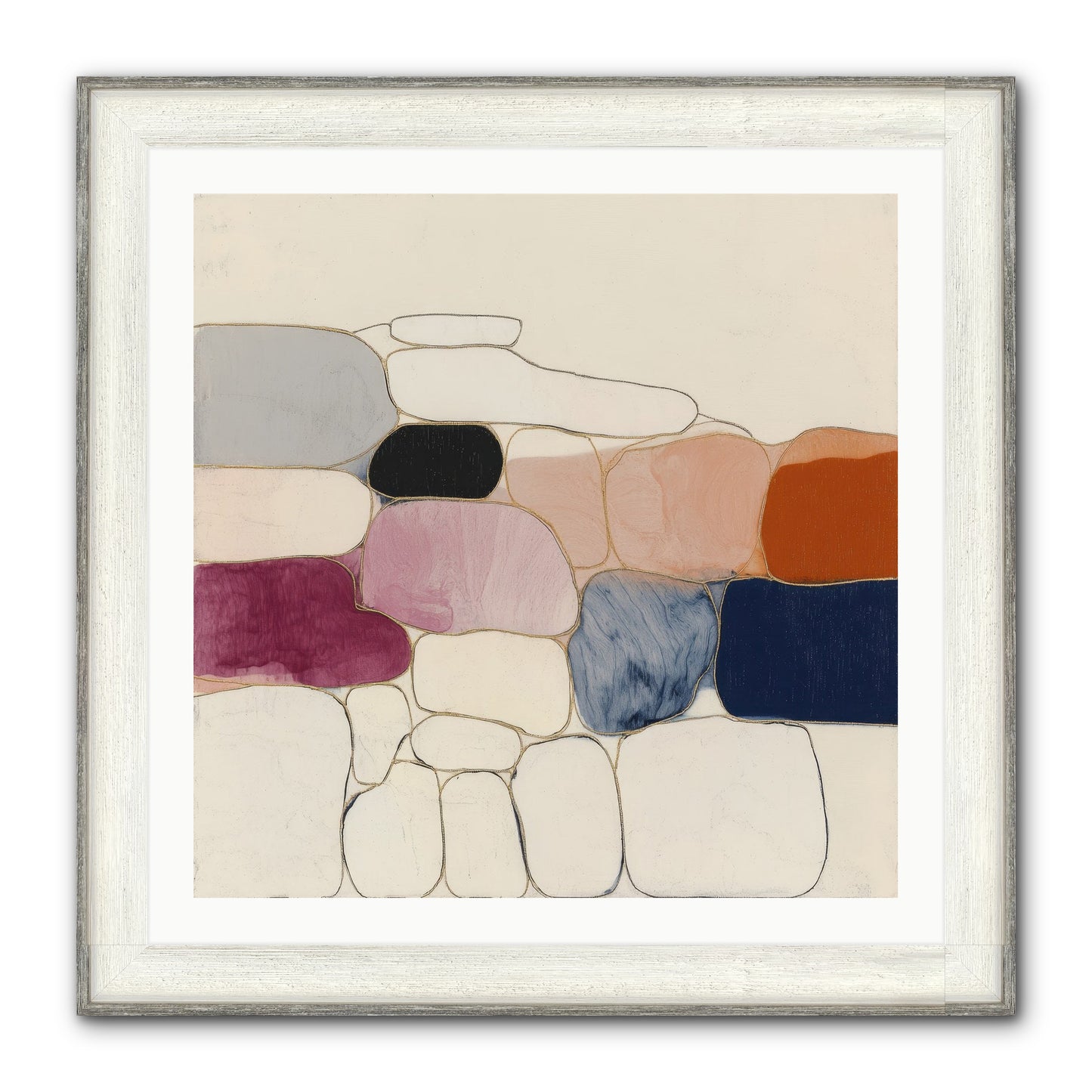 Verdancy No.2 Framed Print - Driftwood White 30x30