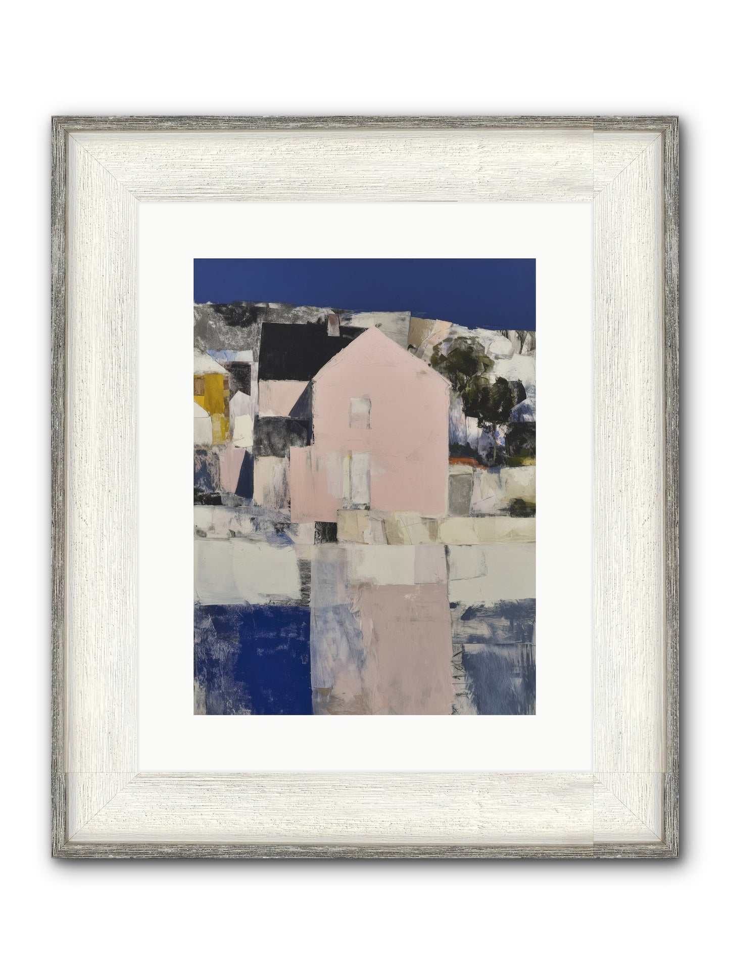 Verdant Crescent Framed Print - Driftwood White 12x16