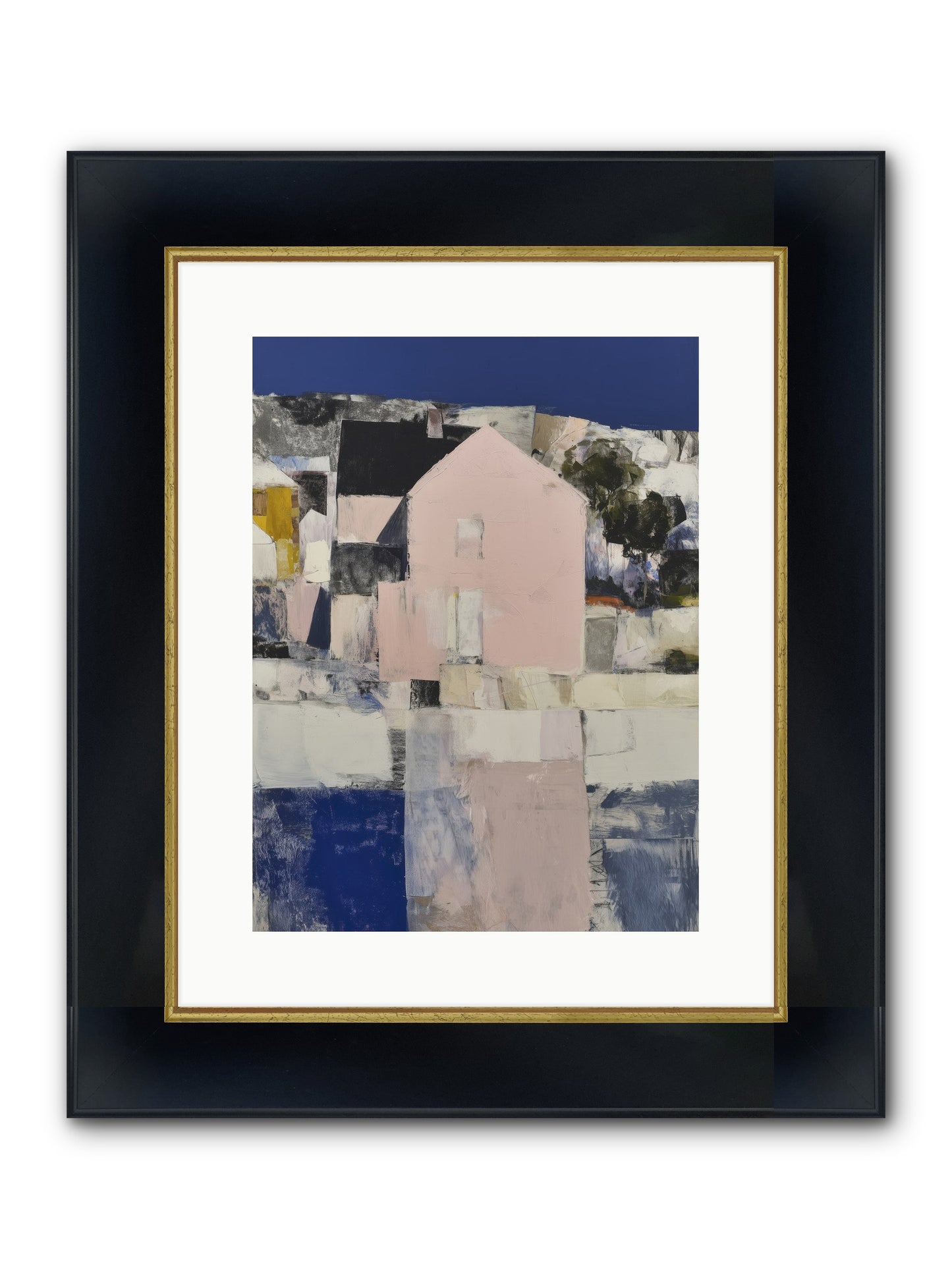 Verdant Crescent Framed Print - Wide Black w/Gold 12x16