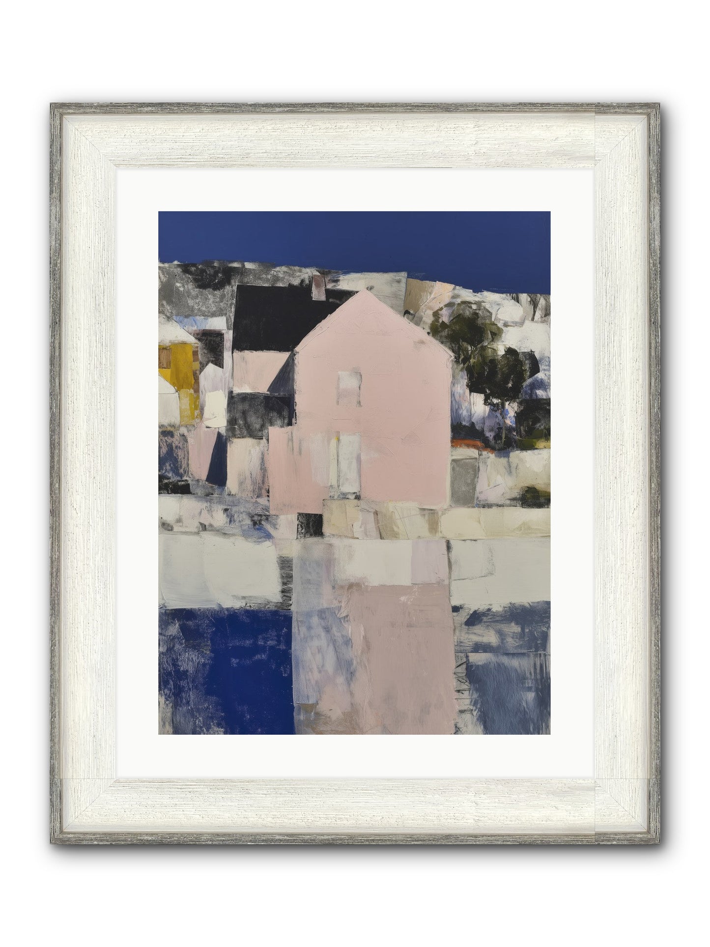 Verdant Crescent Framed Print - Driftwood White 18x24