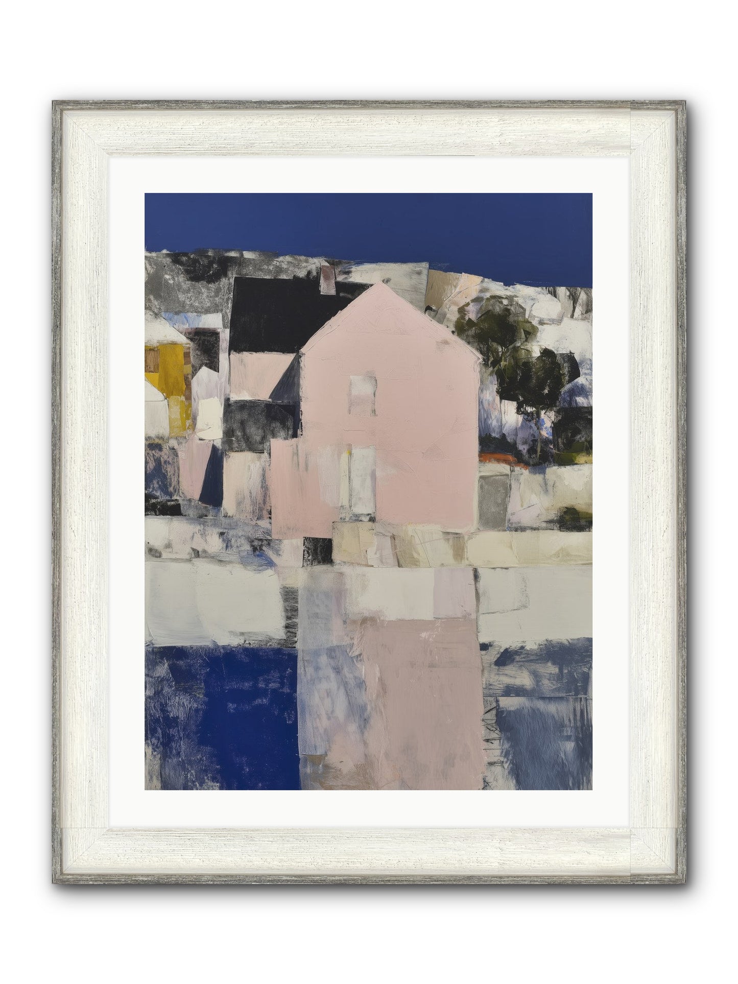 Verdant Crescent Framed Print - Driftwood White 24x32