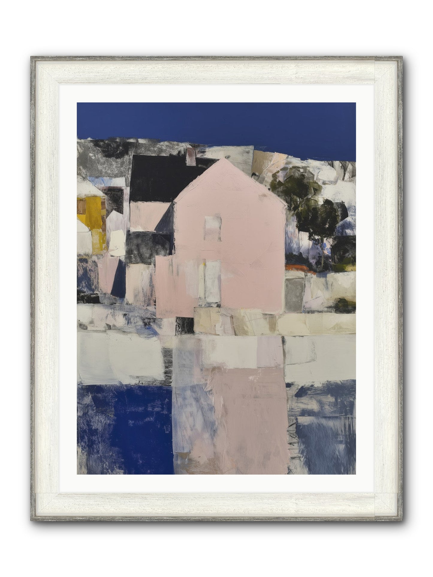 Verdant Crescent Framed Print - Driftwood White 30x40