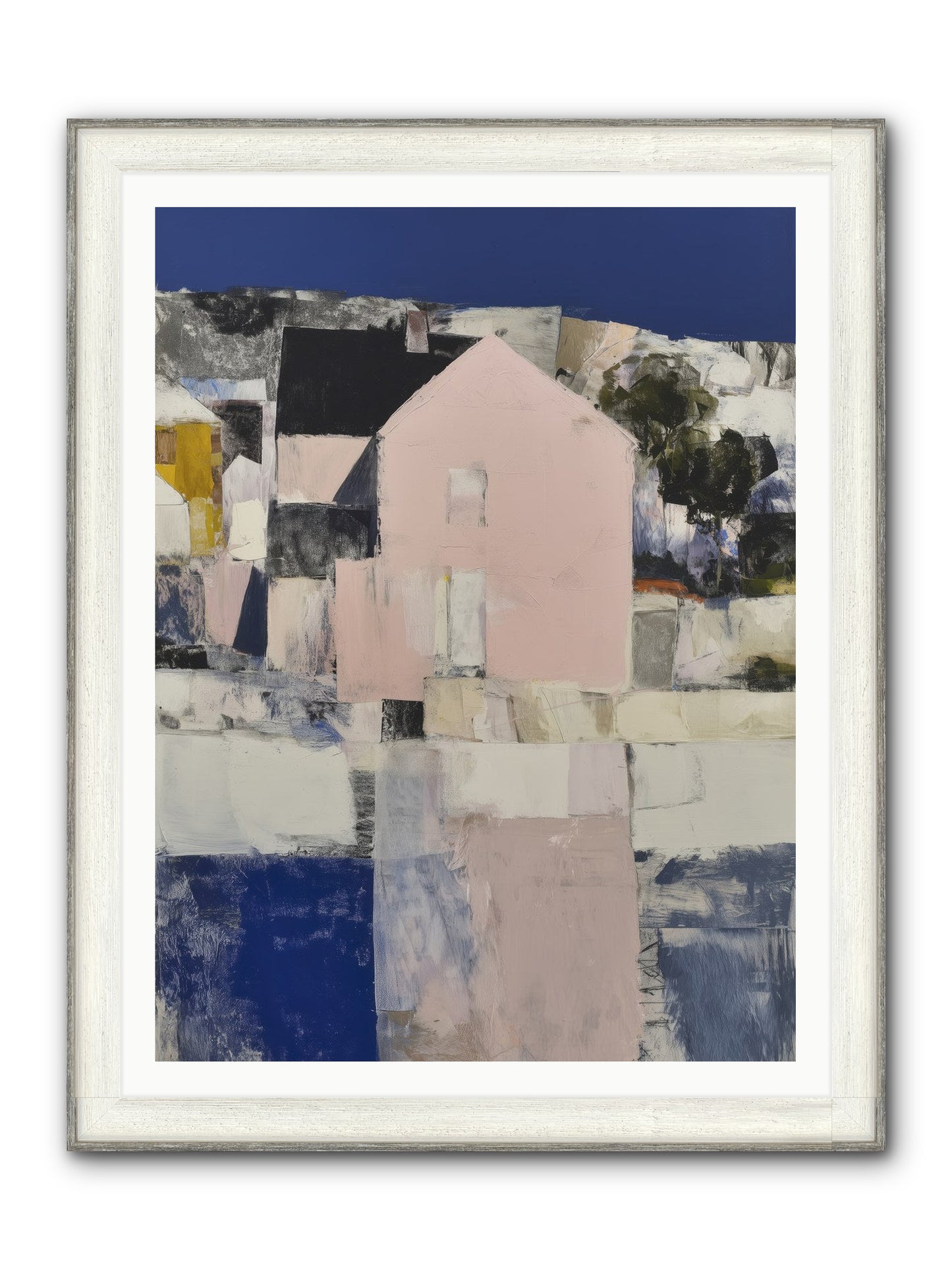 Verdant Crescent Framed Print - Driftwood White 36x48