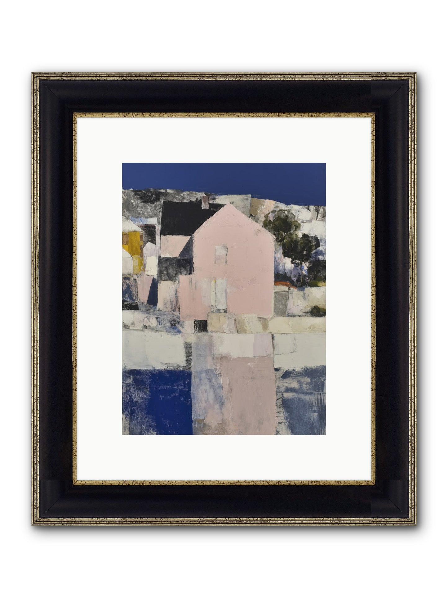 Verdant Crescent Framed Print - Black & Gold 9x12