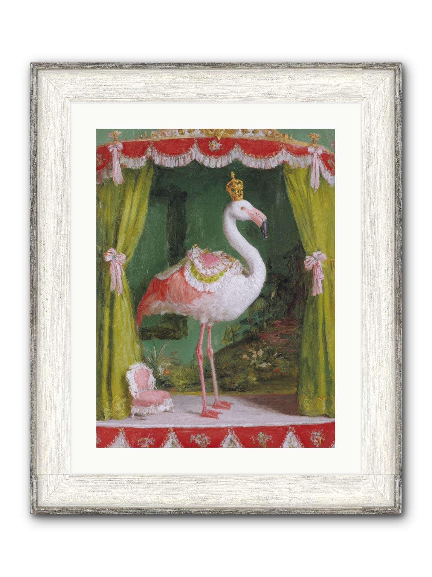 Verdant Theater Framed Print - Driftwood White 18x24