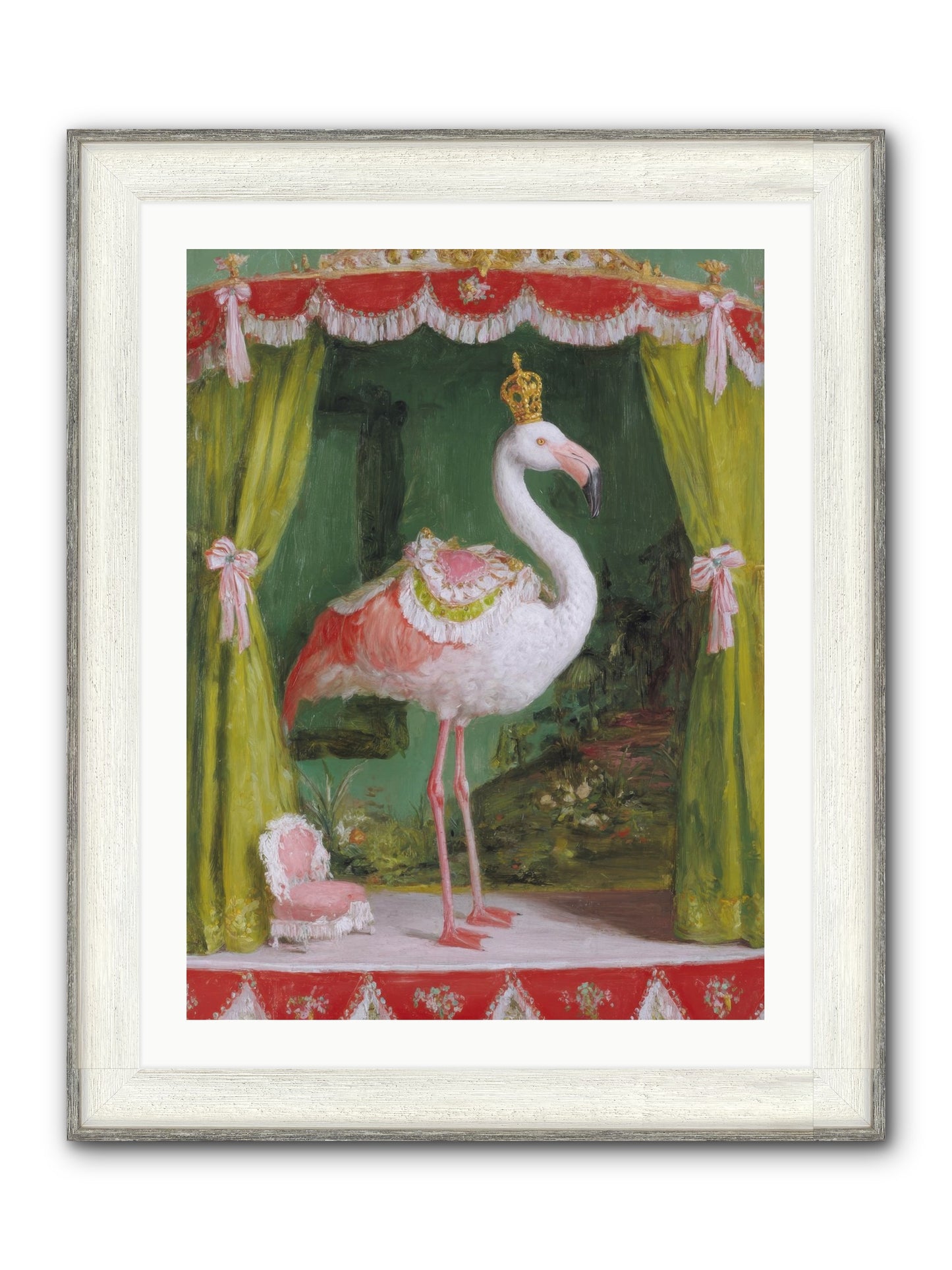 Verdant Theater Framed Print - Driftwood White 24x32