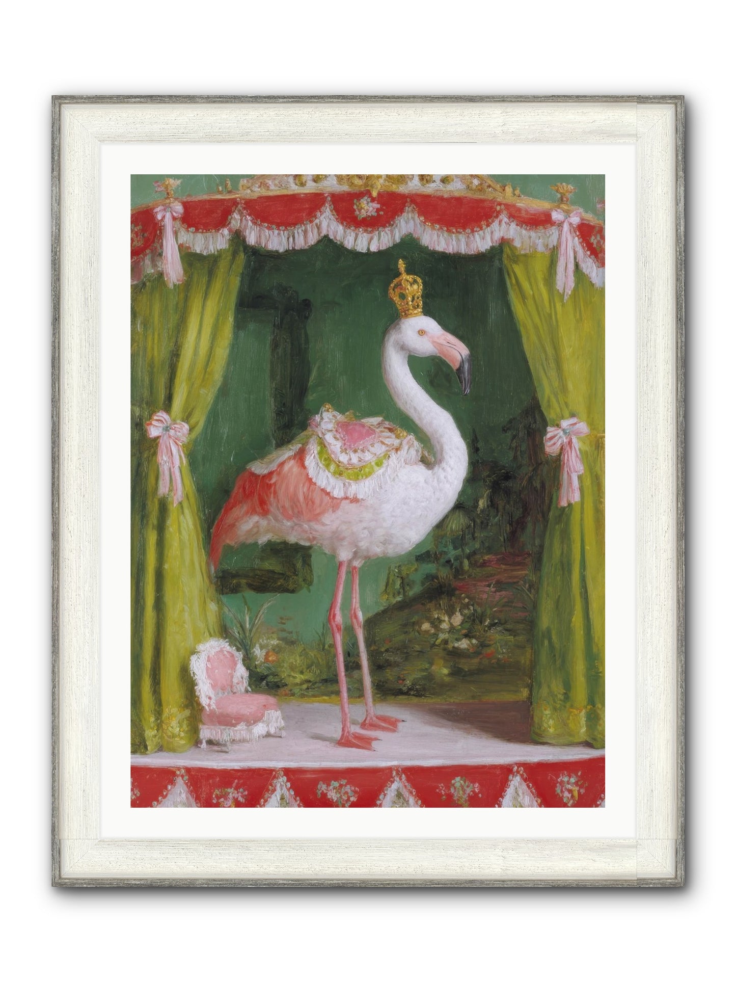 Verdant Theater Framed Print - Driftwood White 30x40