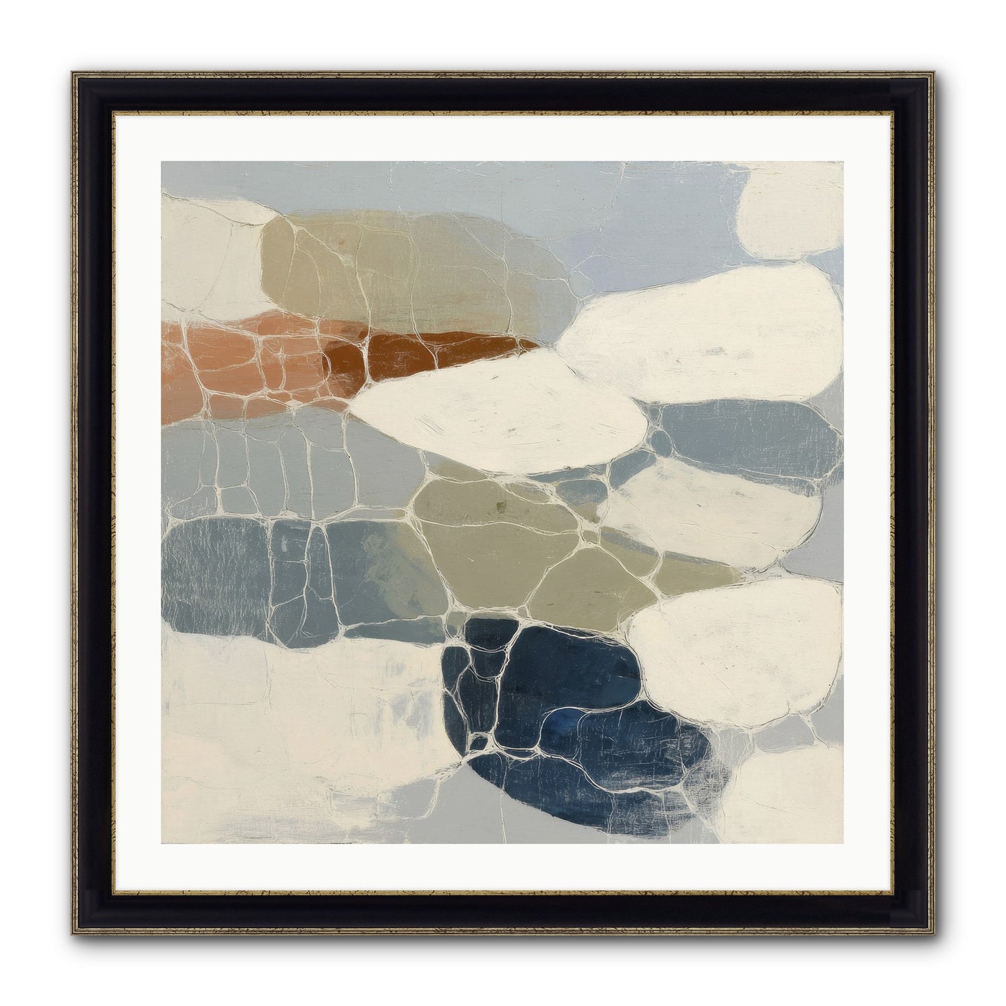 Verdure Framed Print - Black & Gold 30x30