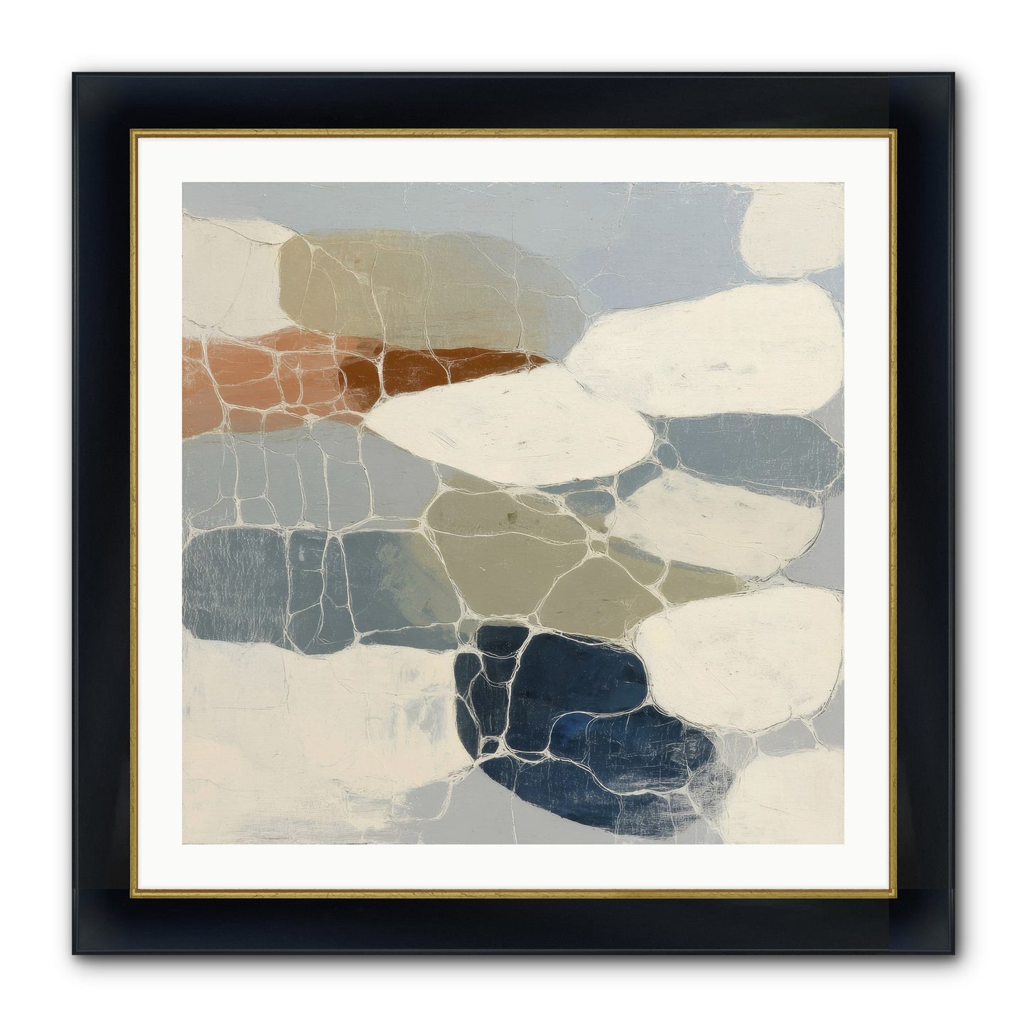Verdure Framed Print - Wide Black w/Gold 30x30