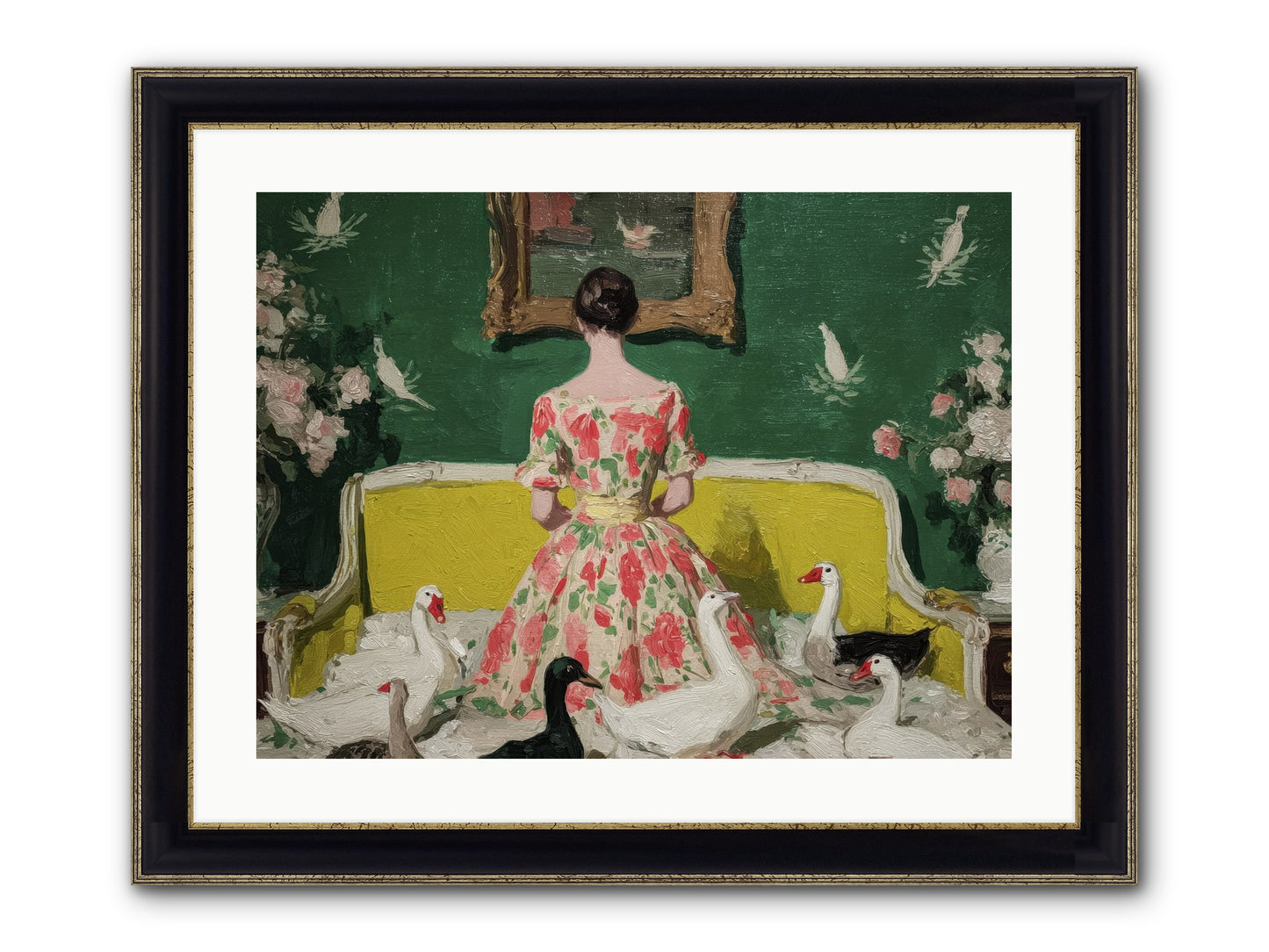 Verity & Violet Hours Framed Print - Black & Gold 24x18