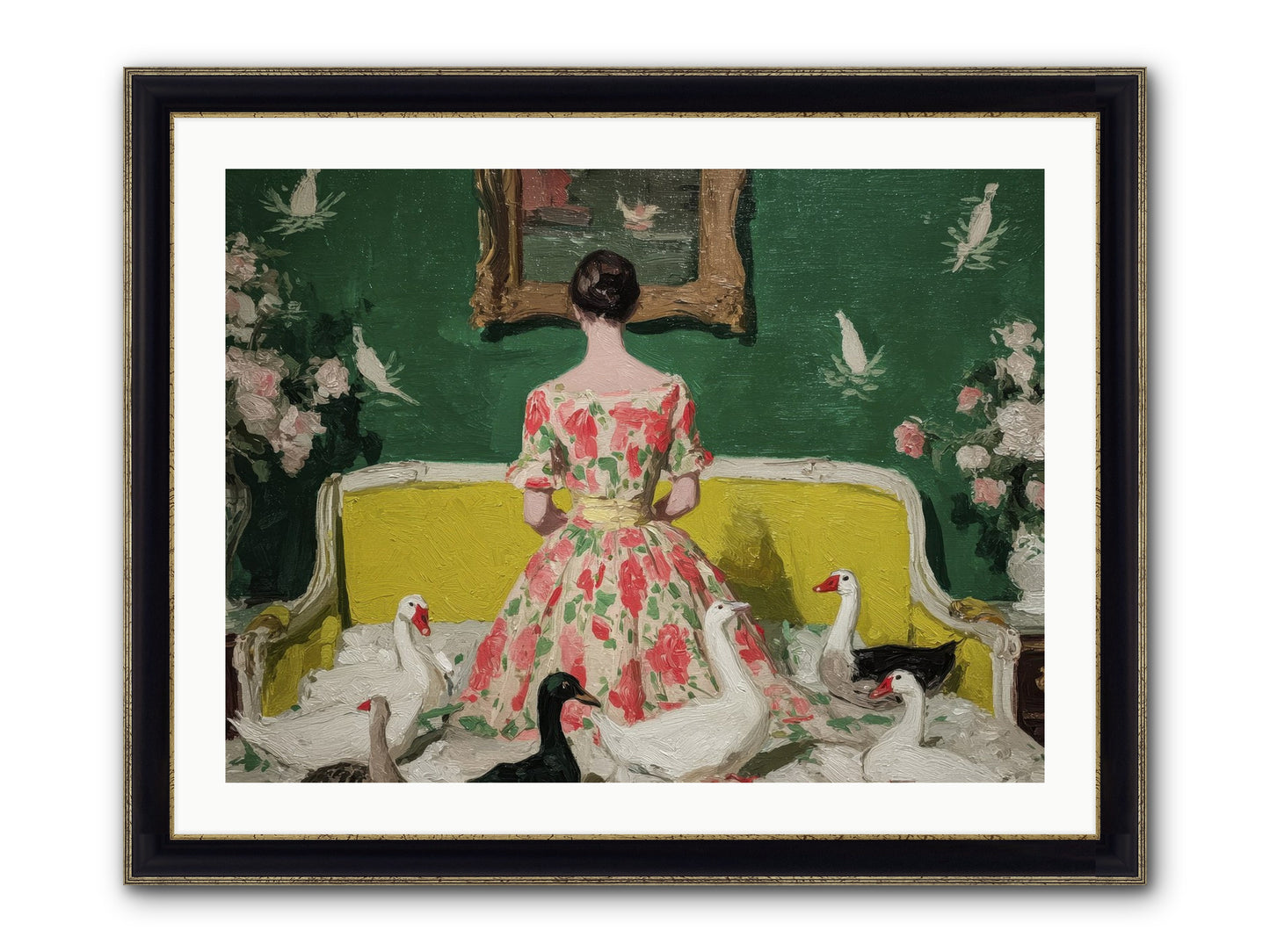 Verity & Violet Hours Framed Print - Black & Gold 32x24