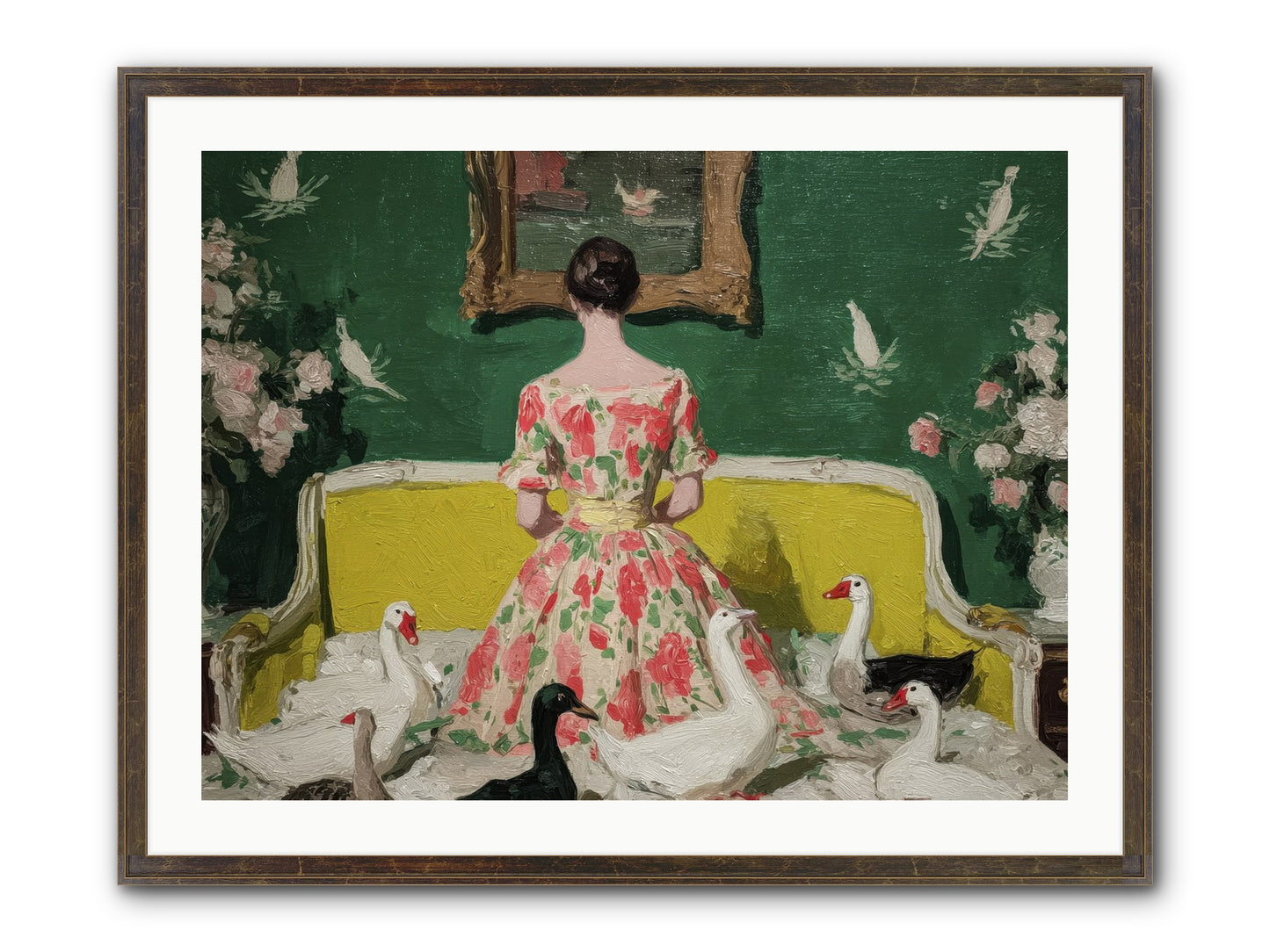 Verity & Violet Hours Framed Print - Slimwoods Black/Gold 32x24