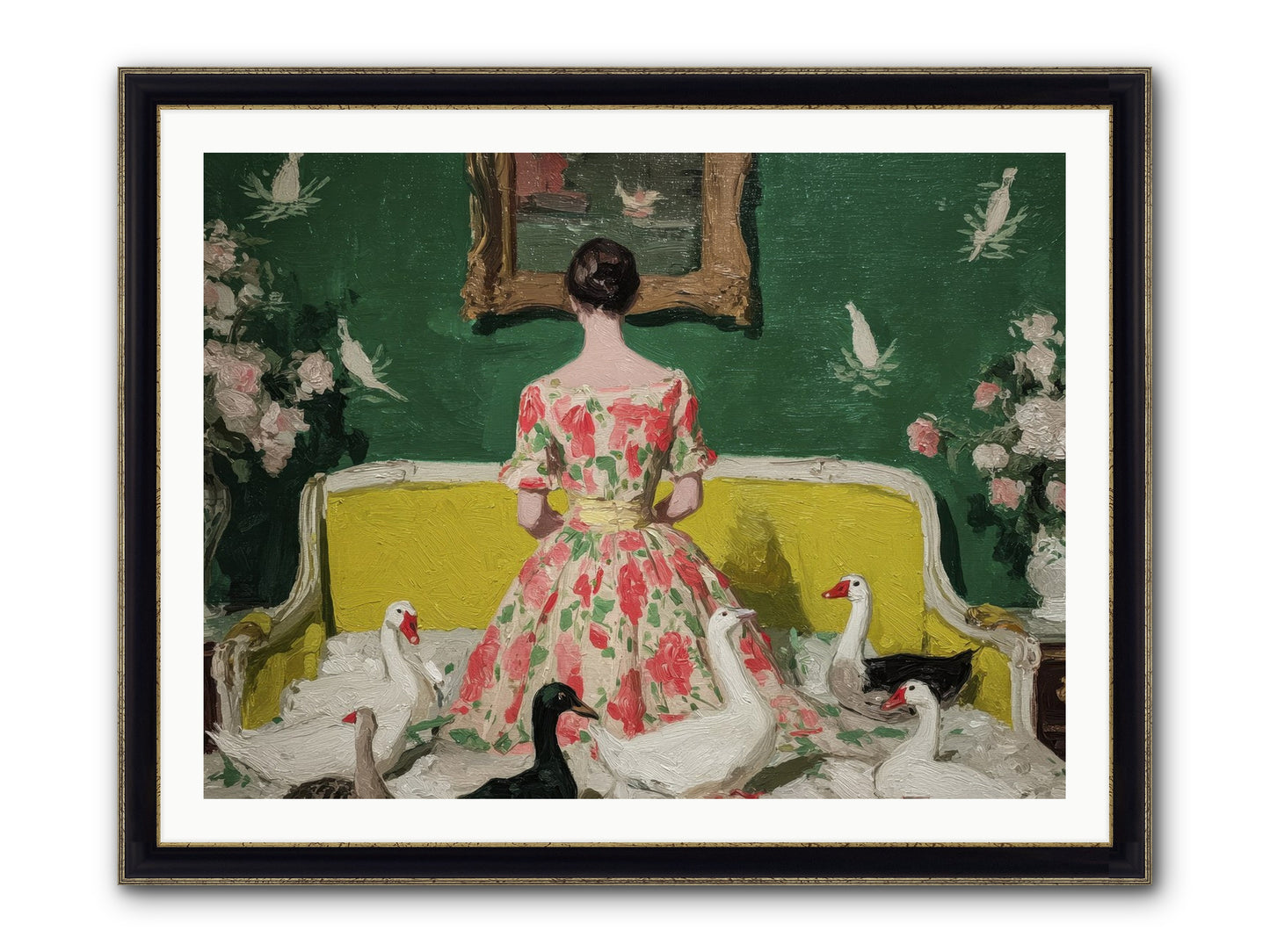 Verity & Violet Hours Framed Print - Black & Gold 40x30