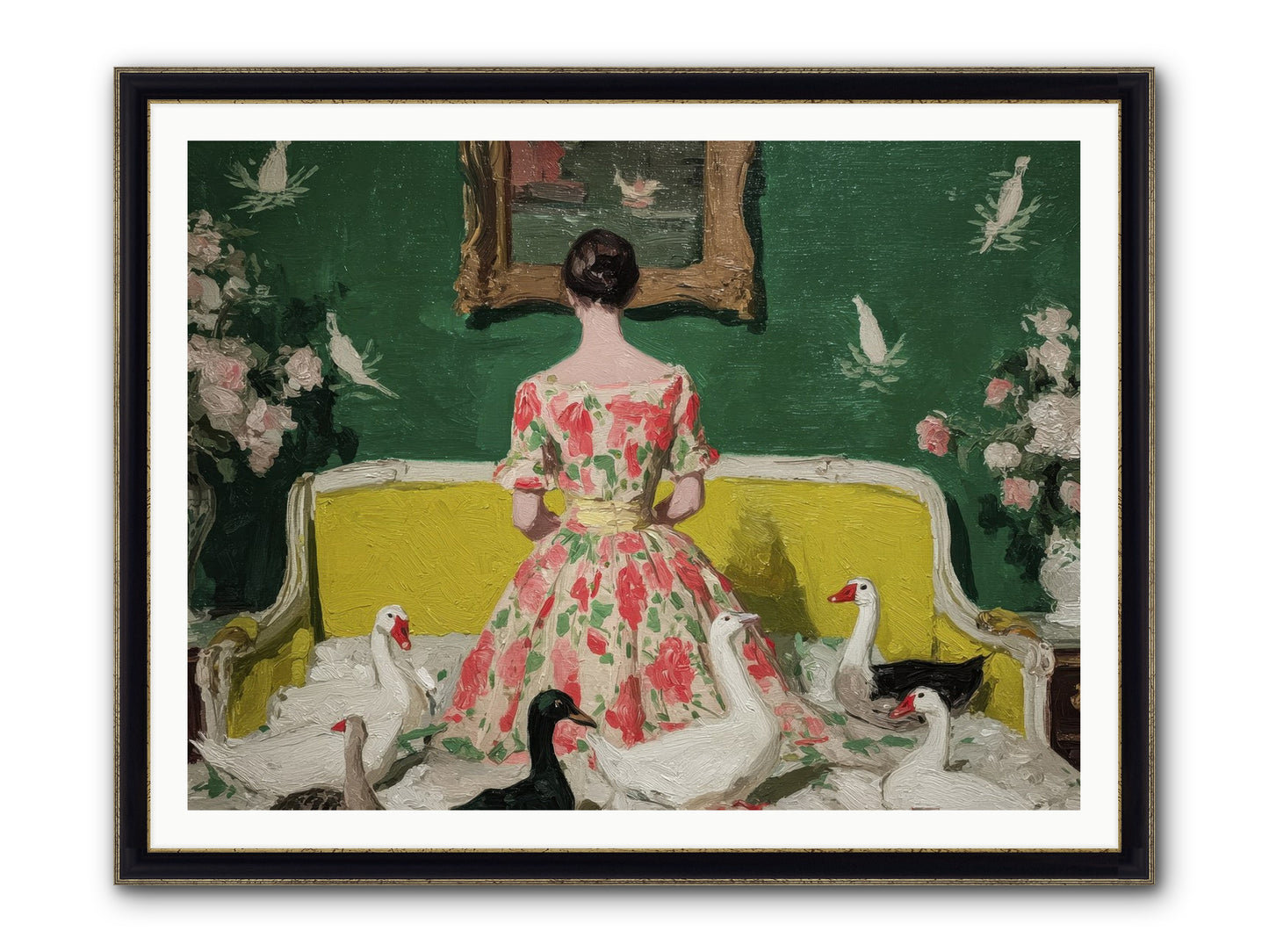 Verity & Violet Hours Framed Print - Black & Gold 48x36