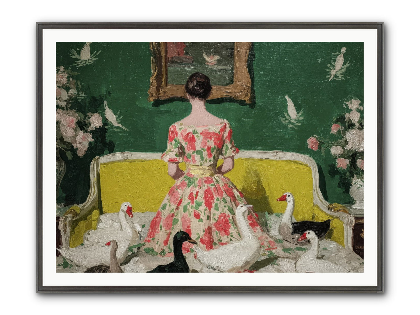 Verity & Violet Hours Framed Print - Slimwoods Black/Silver 48x36