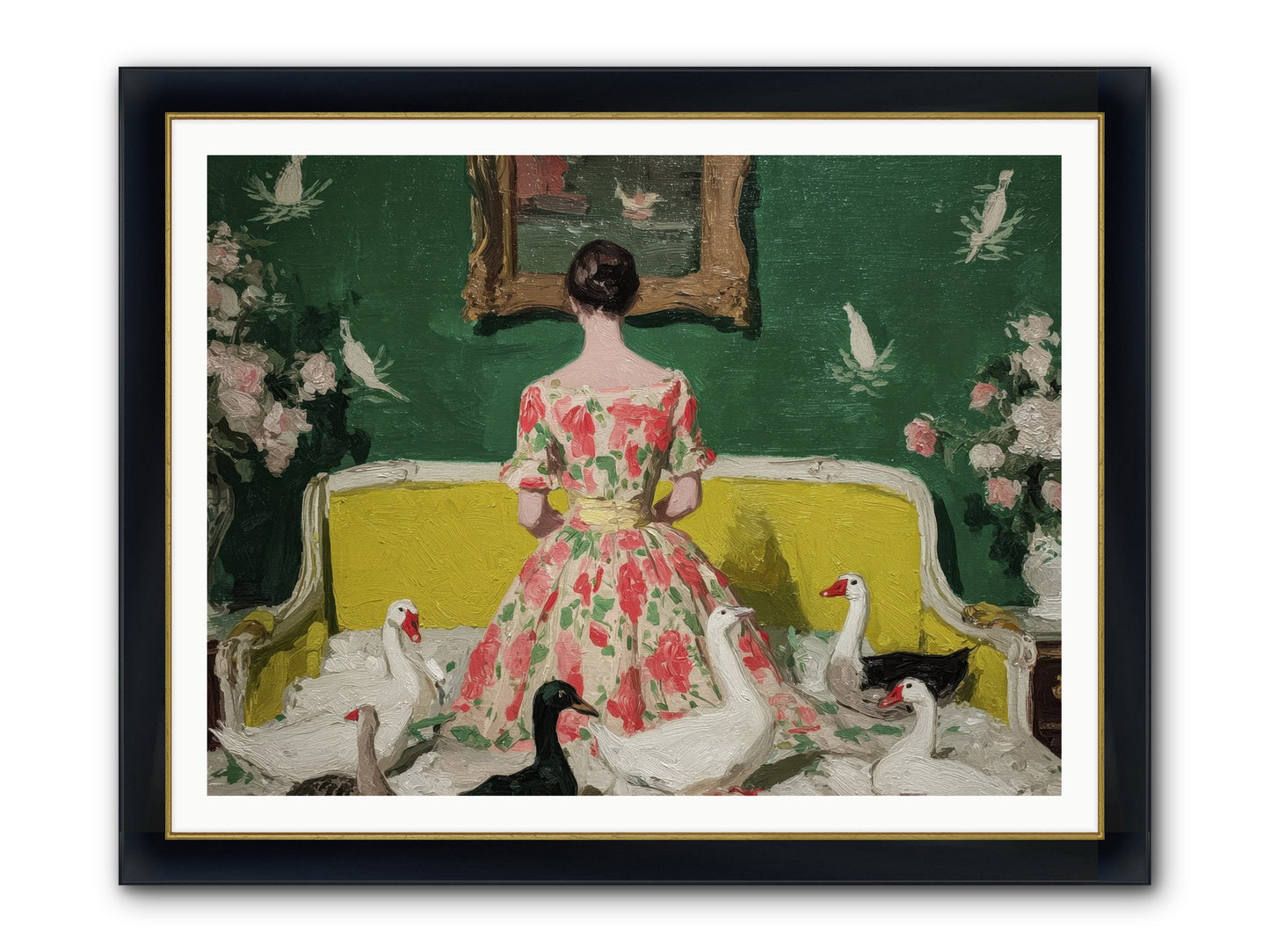 Verity & Violet Hours Framed Print - Wide Black w/Gold 48x36