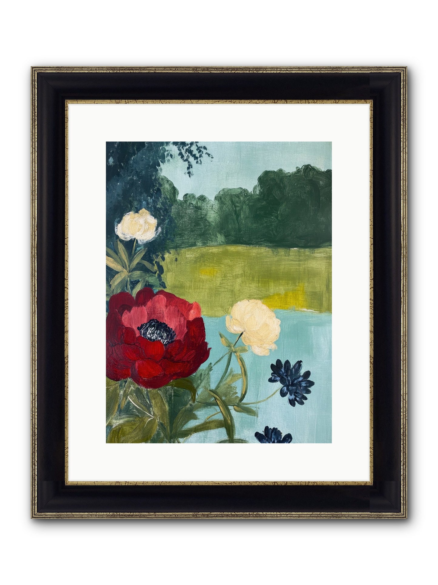 Vermilion Shores Framed Print - Black & Gold 12x16