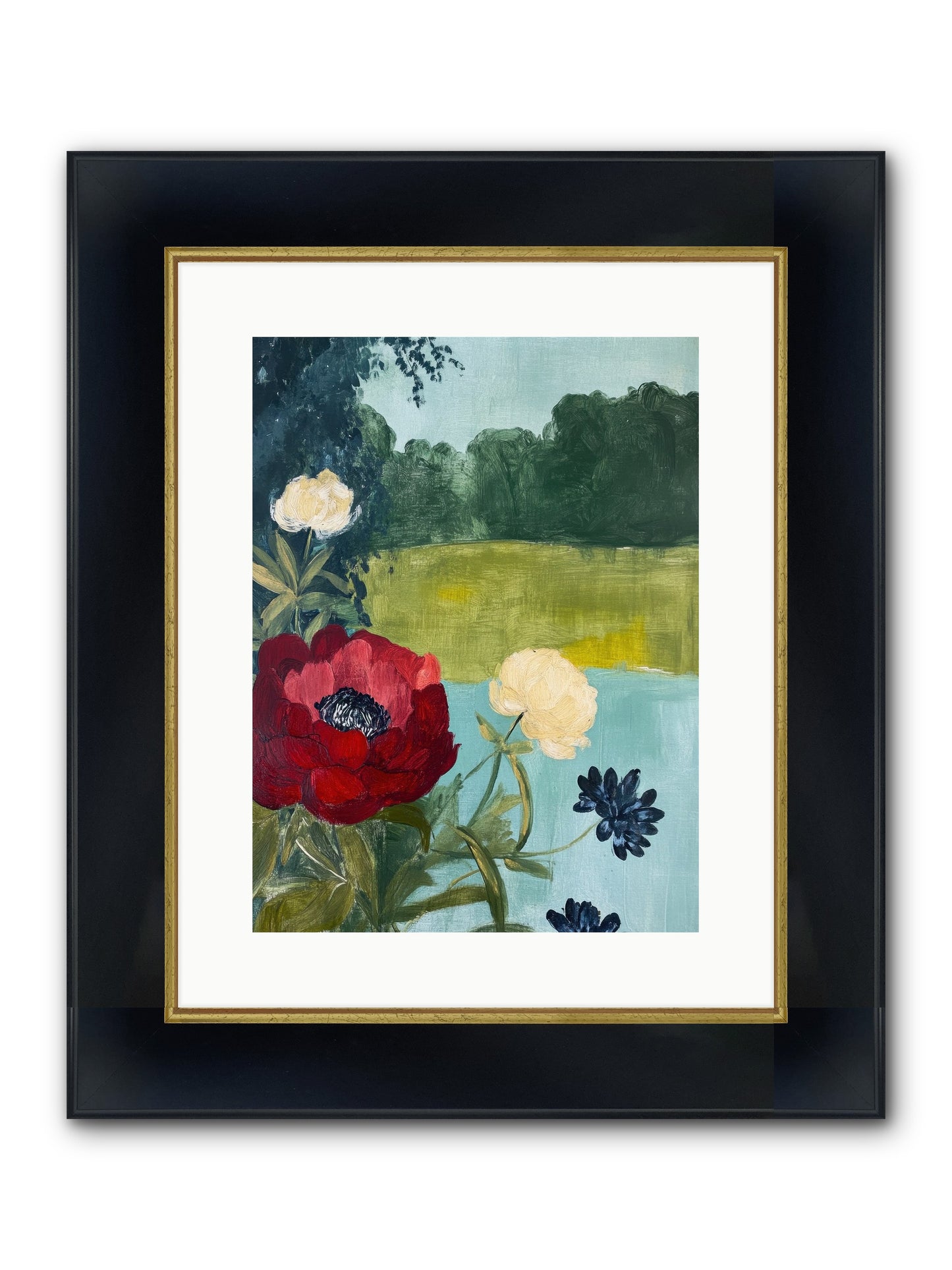 Vermilion Shores Framed Print - Wide Black w/Gold 12x16
