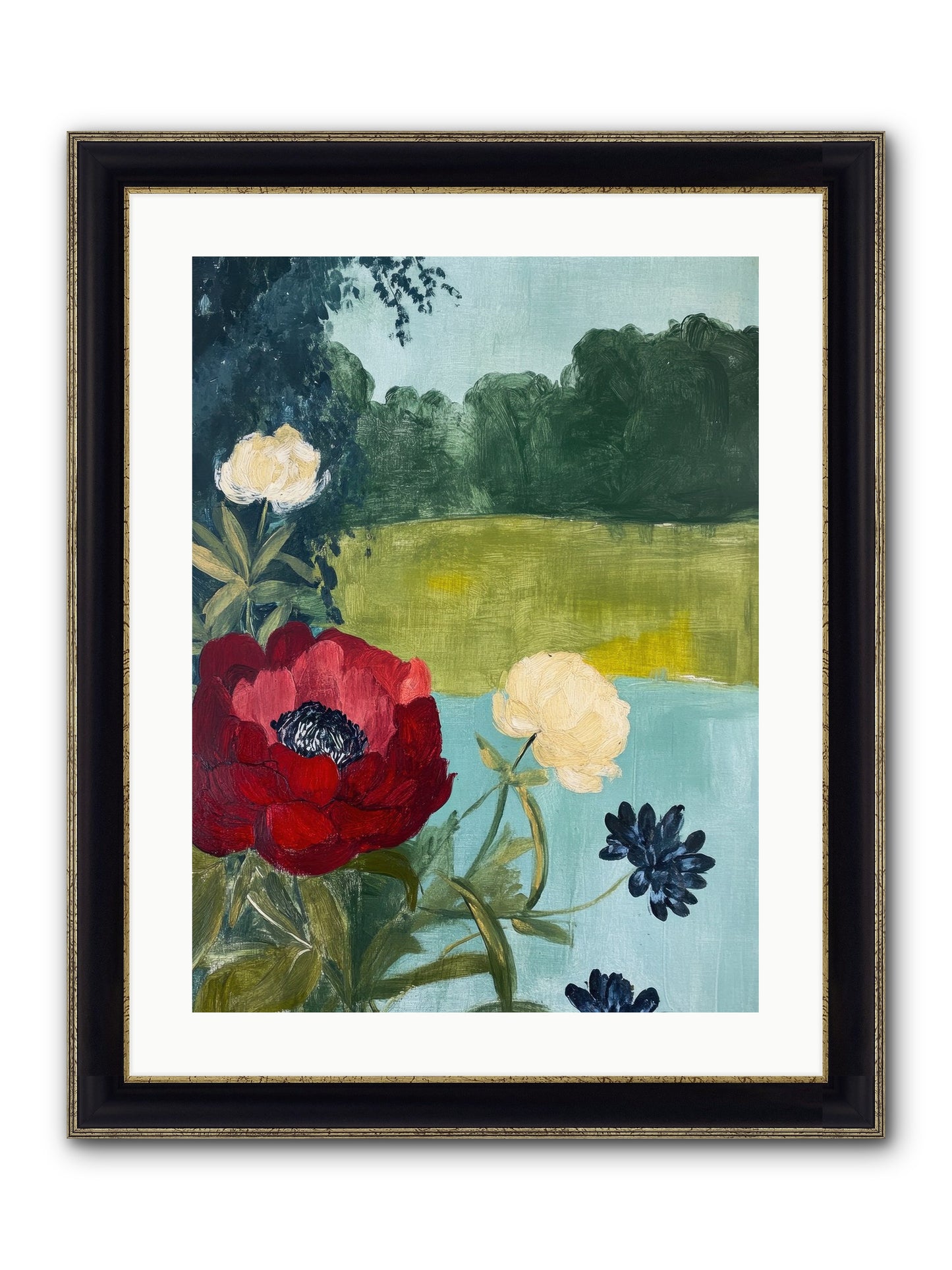 Vermilion Shores Framed Print - Black & Gold 18x24