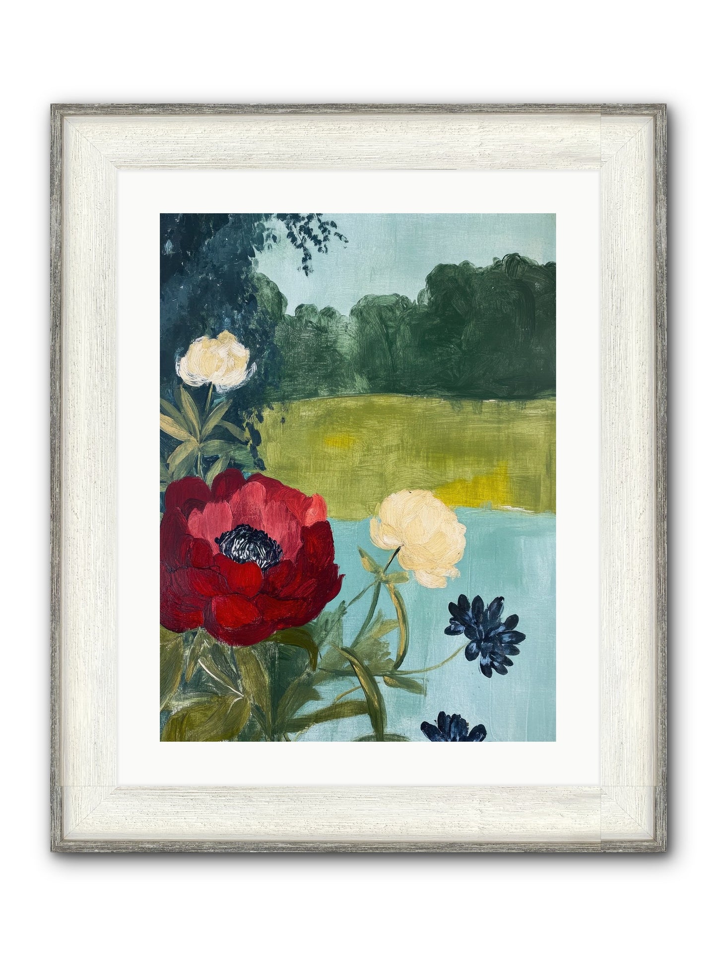 Vermilion Shores Framed Print - Driftwood White 18x24
