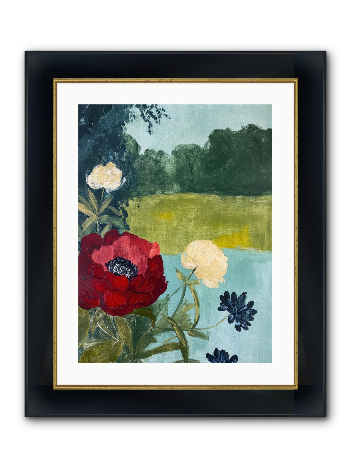 Vermilion Shores Framed Print - Wide Black w/Gold 18x24