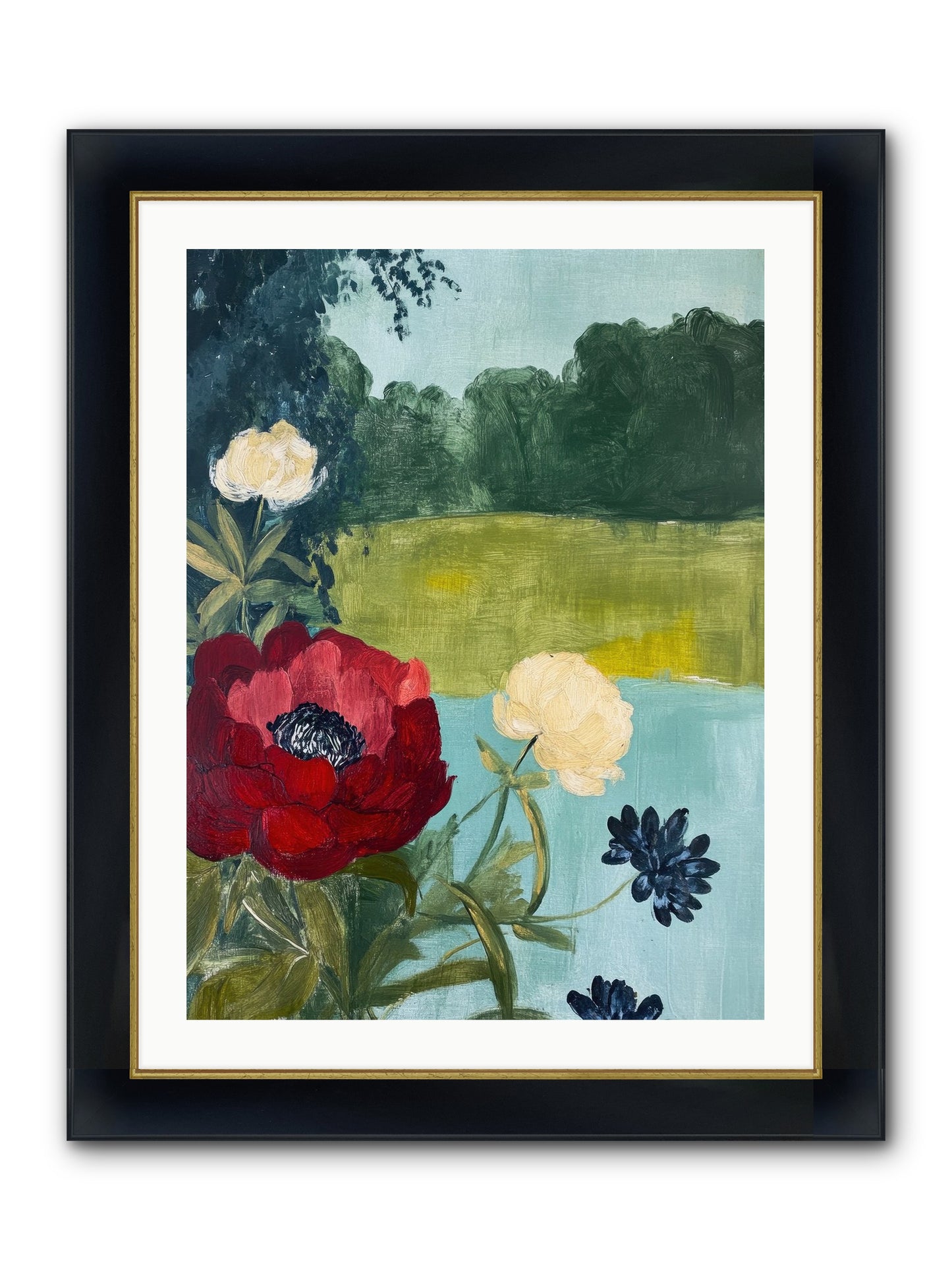 Vermilion Shores Framed Print - Wide Black w/Gold 24x32