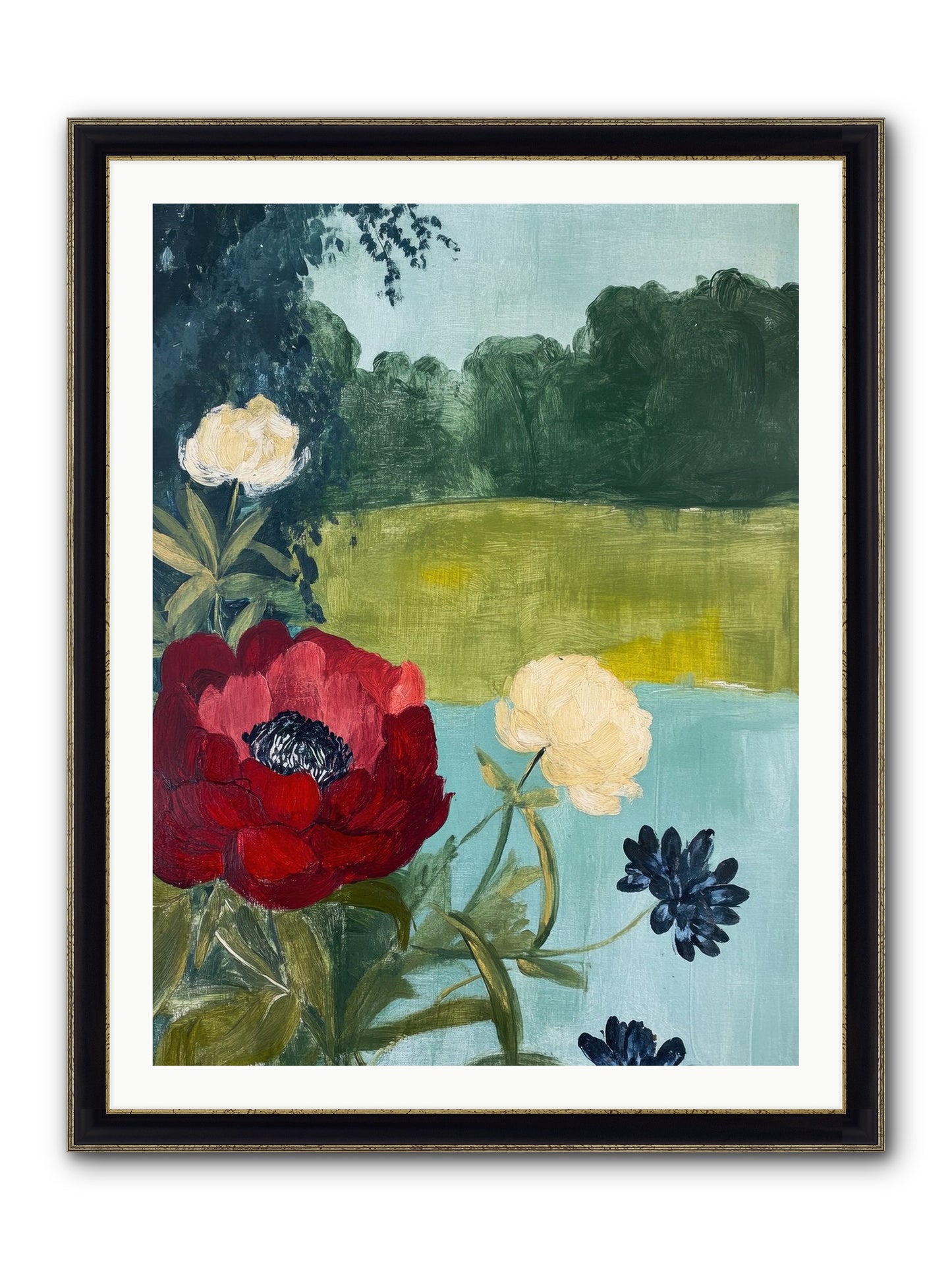 Vermilion Shores Framed Print - Black & Gold 30x40