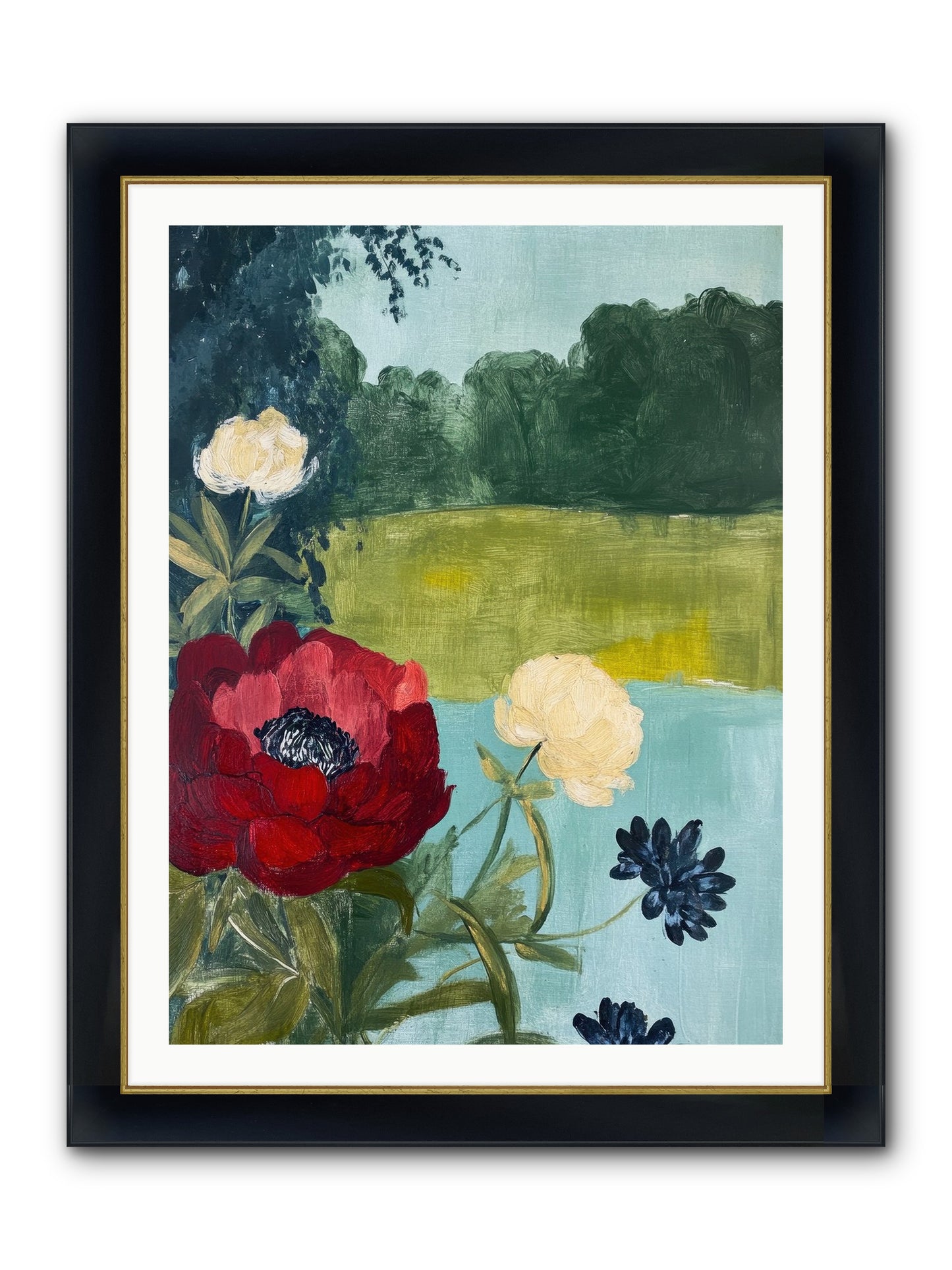 Vermilion Shores Framed Print - Wide Black w/Gold 30x40