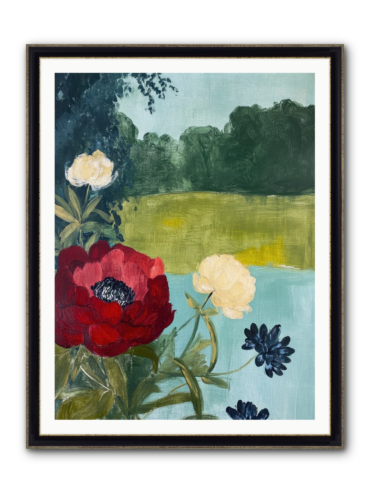 Vermilion Shores Framed Print - Black & Gold 36x48