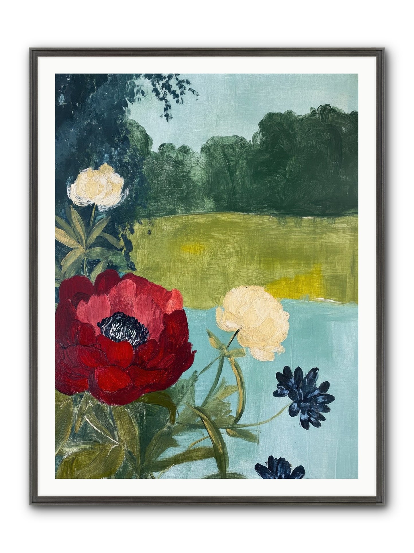 Vermilion Shores Framed Print - Slimwoods Black/Silver 36x48