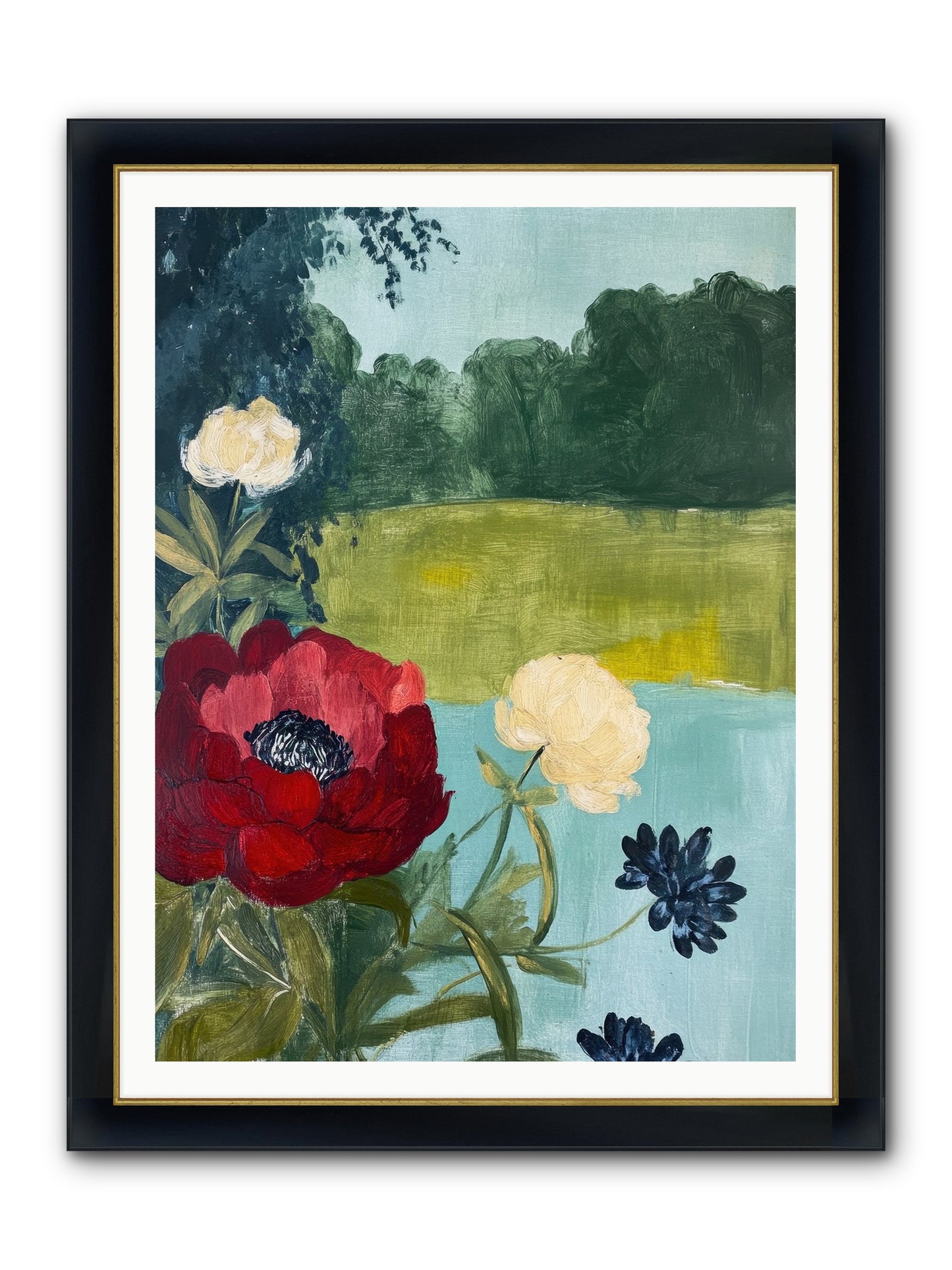 Vermilion Shores Framed Print - Wide Black w/Gold 36x48