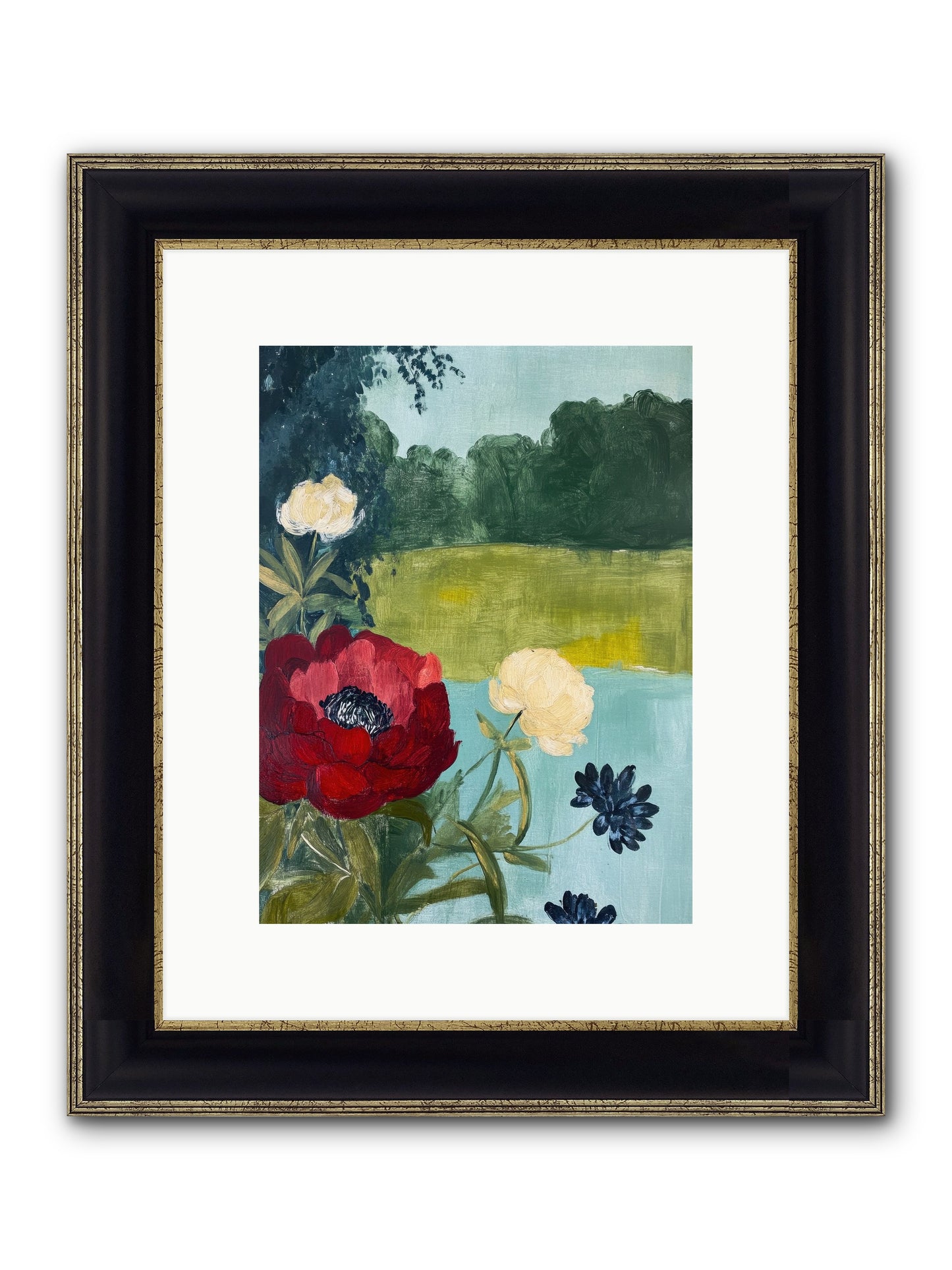 Vermilion Shores Framed Print - Black & Gold 9x12