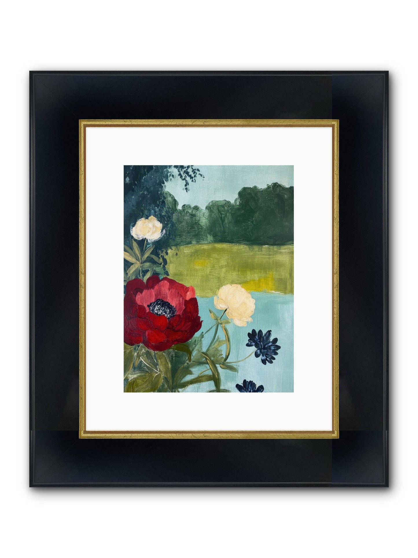 Vermilion Shores Framed Print - Wide Black w/Gold 9x12