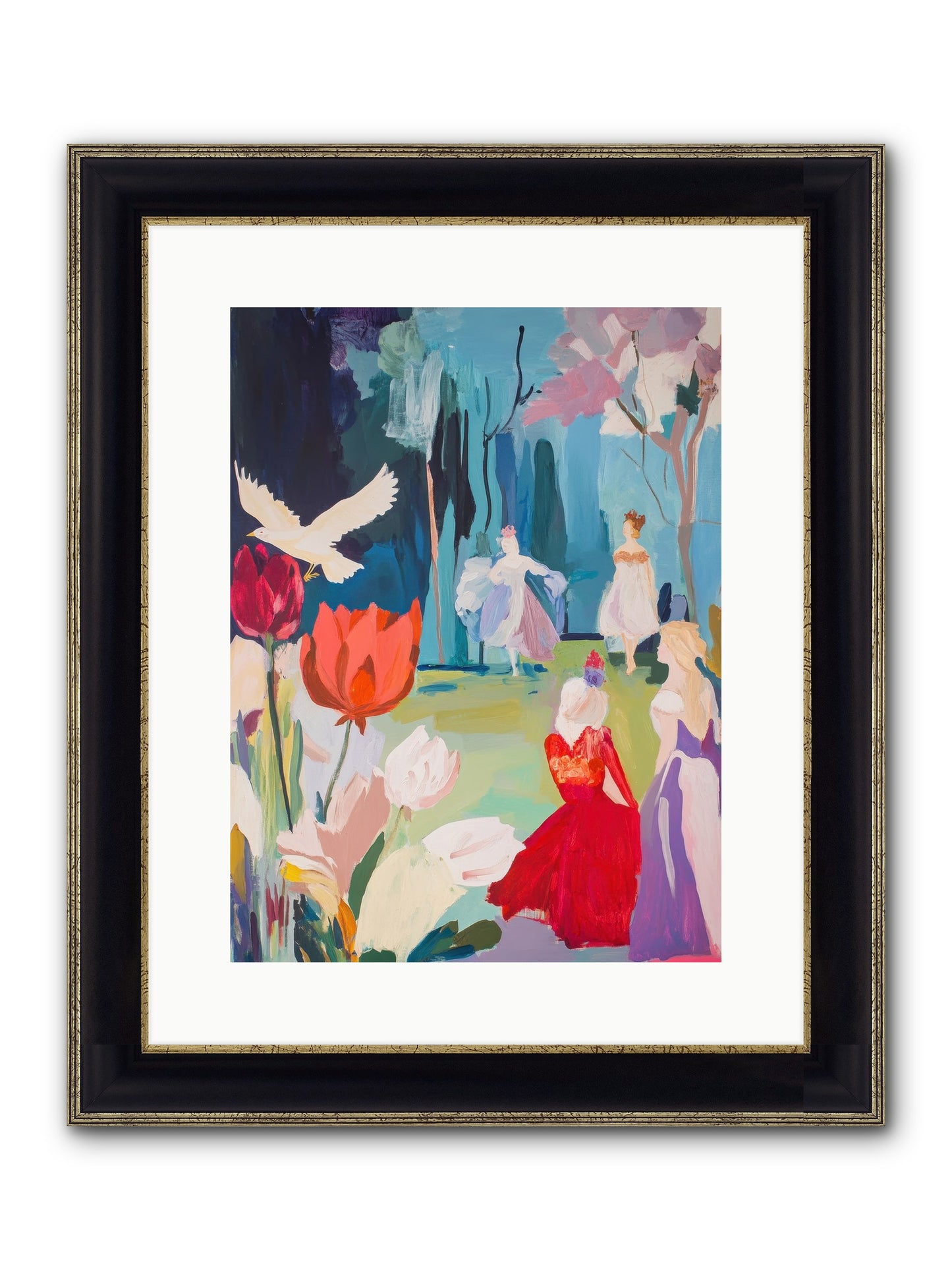 Vernal Celebrations Framed Print - Black & Gold 12x16
