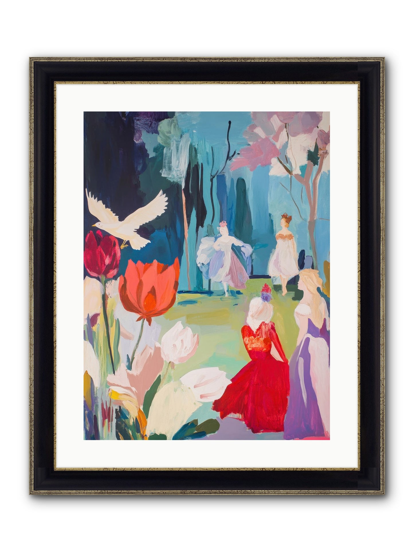 Vernal Celebrations Framed Print - Black & Gold 18x24
