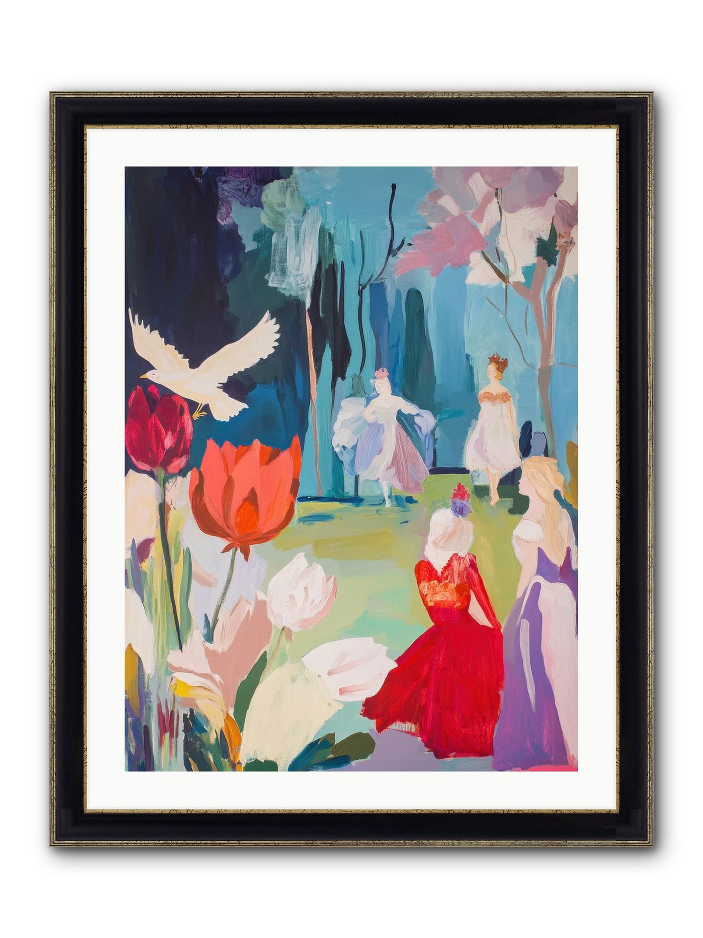 Vernal Celebrations Framed Print - Black & Gold 24x32