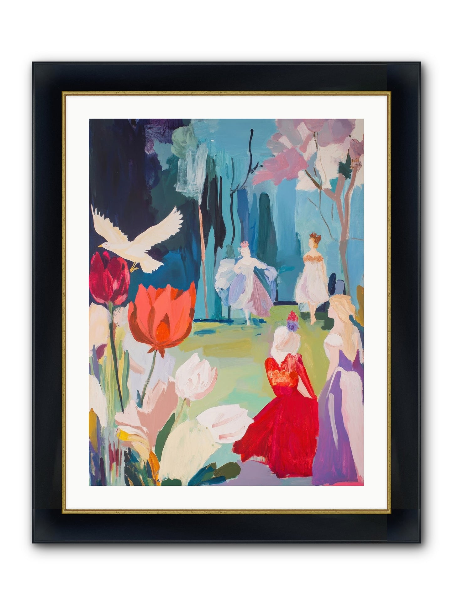 Vernal Celebrations Framed Print - Wide Black w/Gold 24x32