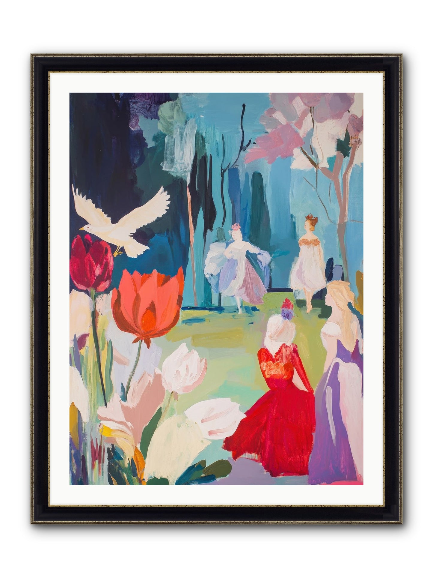 Vernal Celebrations Framed Print - Black & Gold 30x40