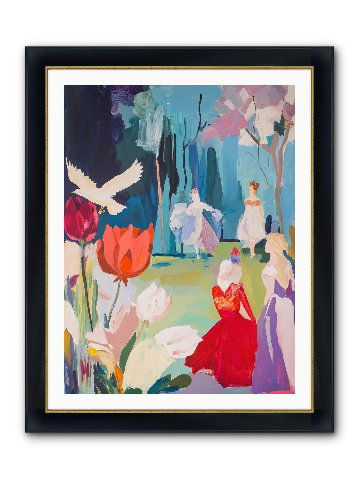 Vernal Celebrations Framed Print - Wide Black w/Gold 30x40