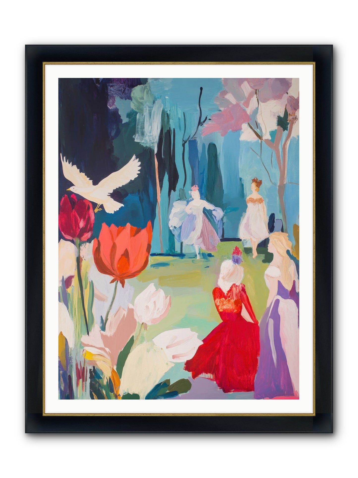 Vernal Celebrations Framed Print - Wide Black w/Gold 36x48